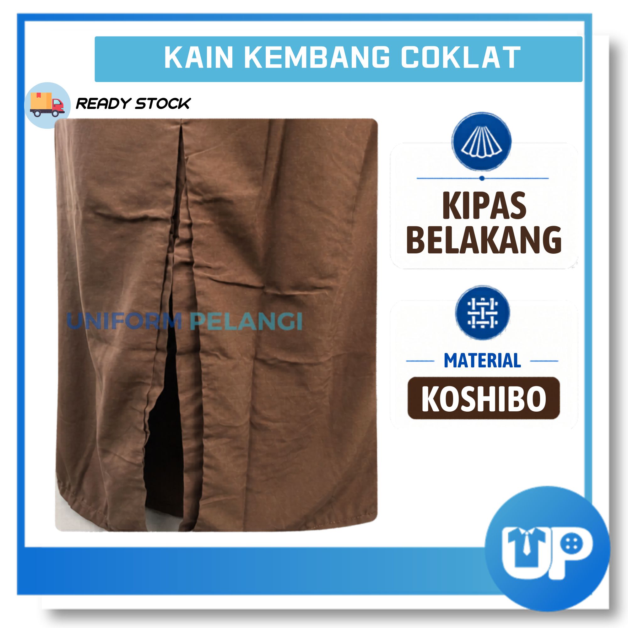 Kain Kembang Pengawas Coklat Sekolah Material Koshibo Kipas Belakang Susun Belakang