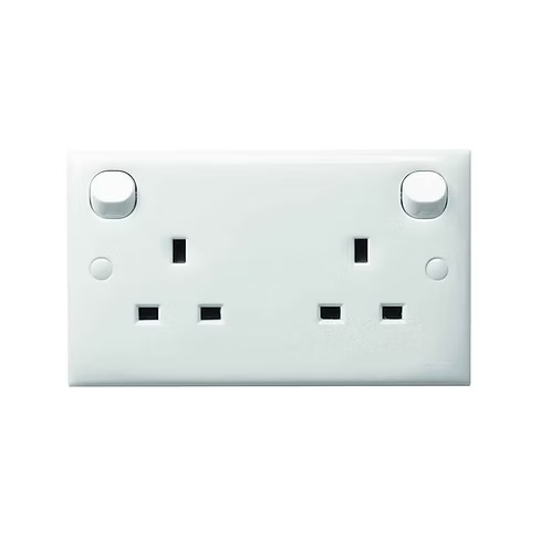 施耐德 E30 白 13A孖蘇有掣 插座