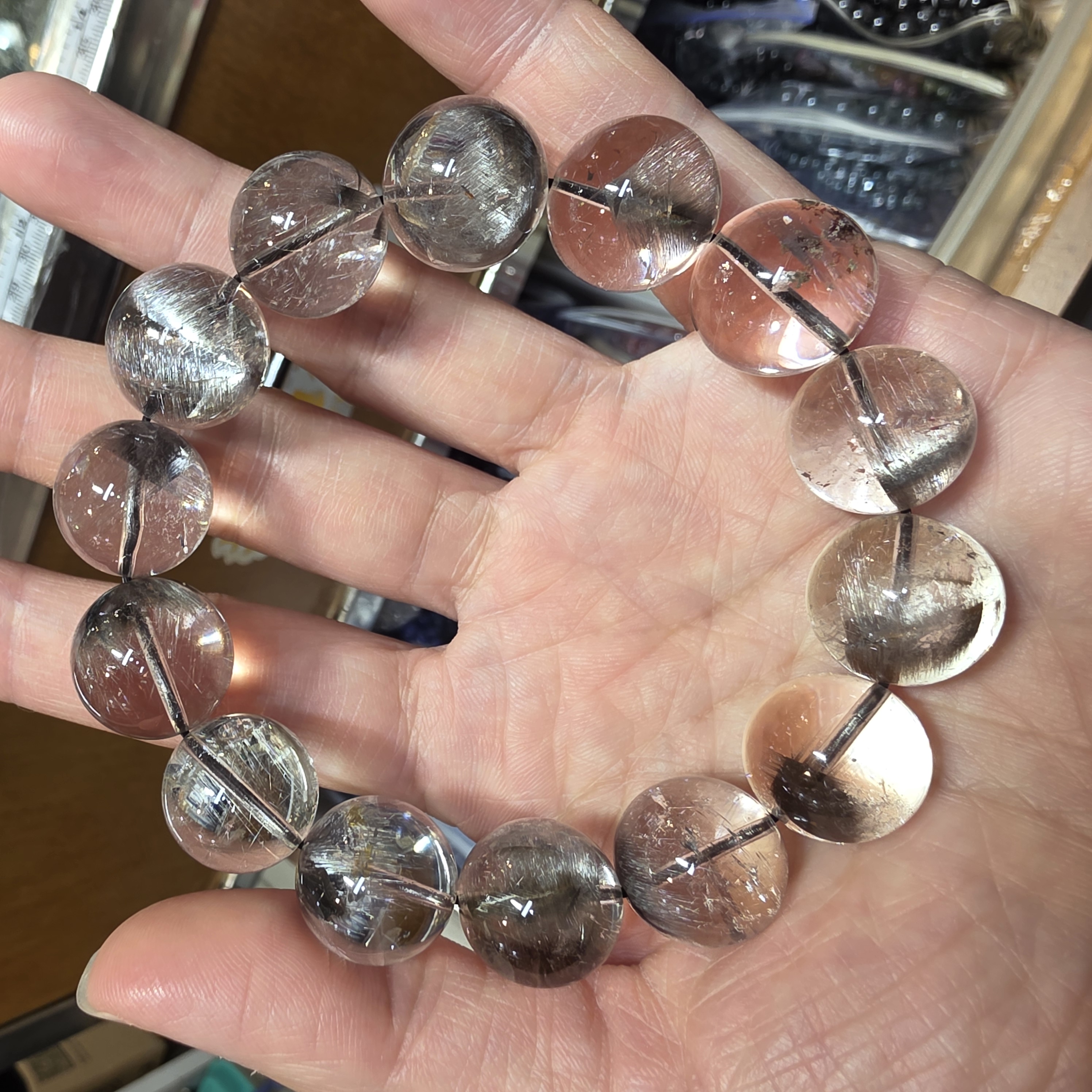 黑銀鈦晶手串(Silver Rutilated Quartz)