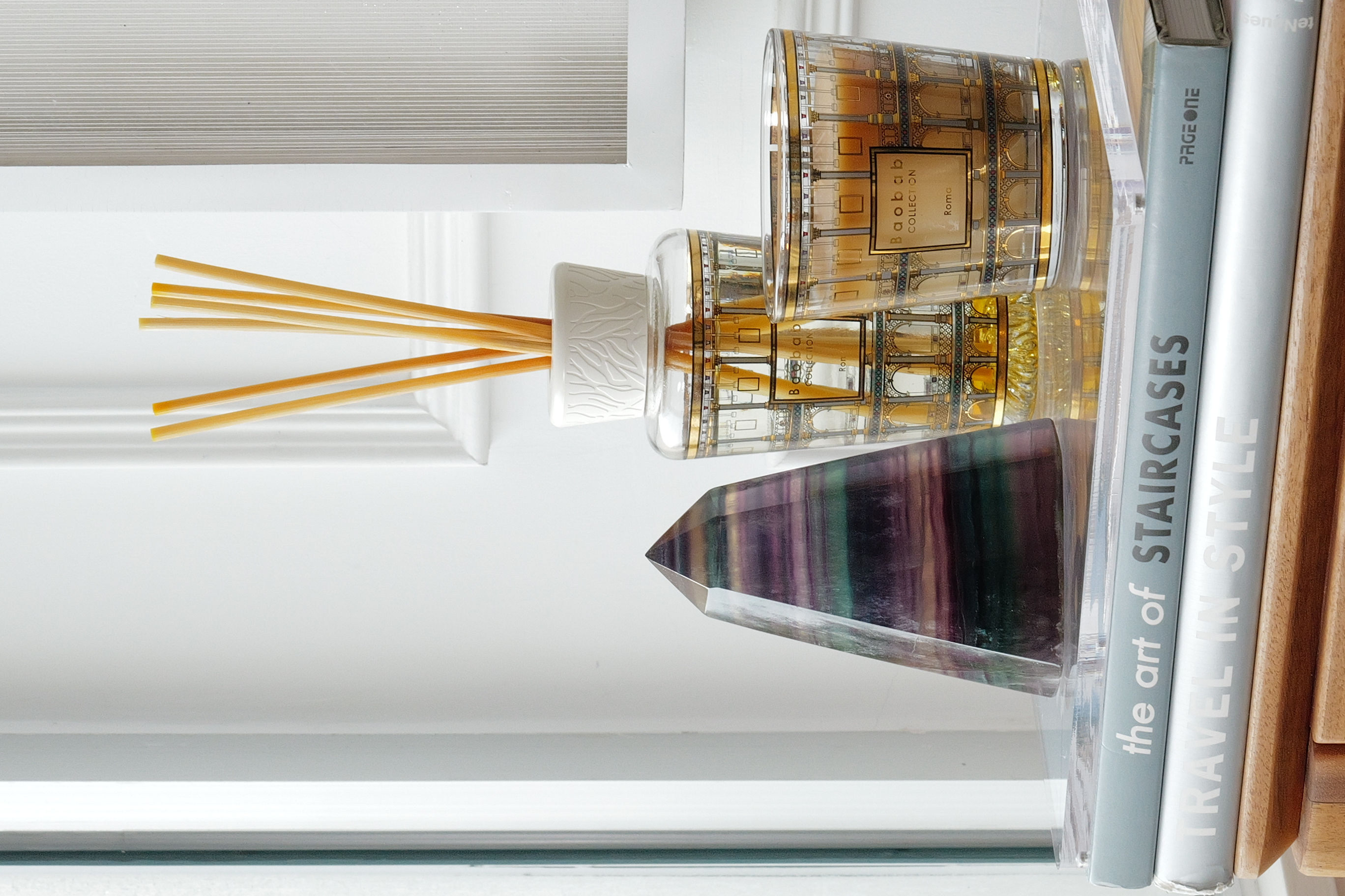 ༒12.8cm彩螢石千層紋塔尖六角柱༒ FL.390AH26JG7AA*106M