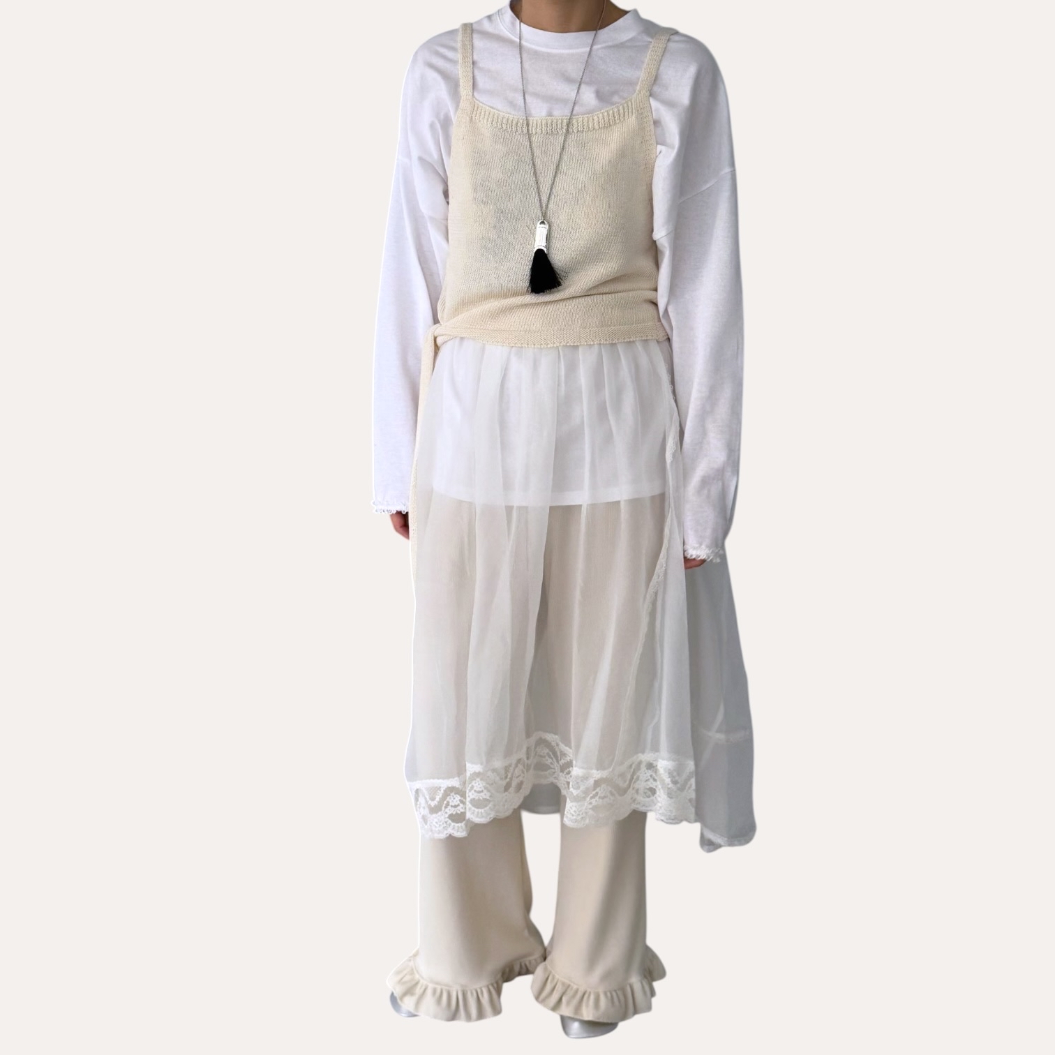 221015 滑料透紗長裙