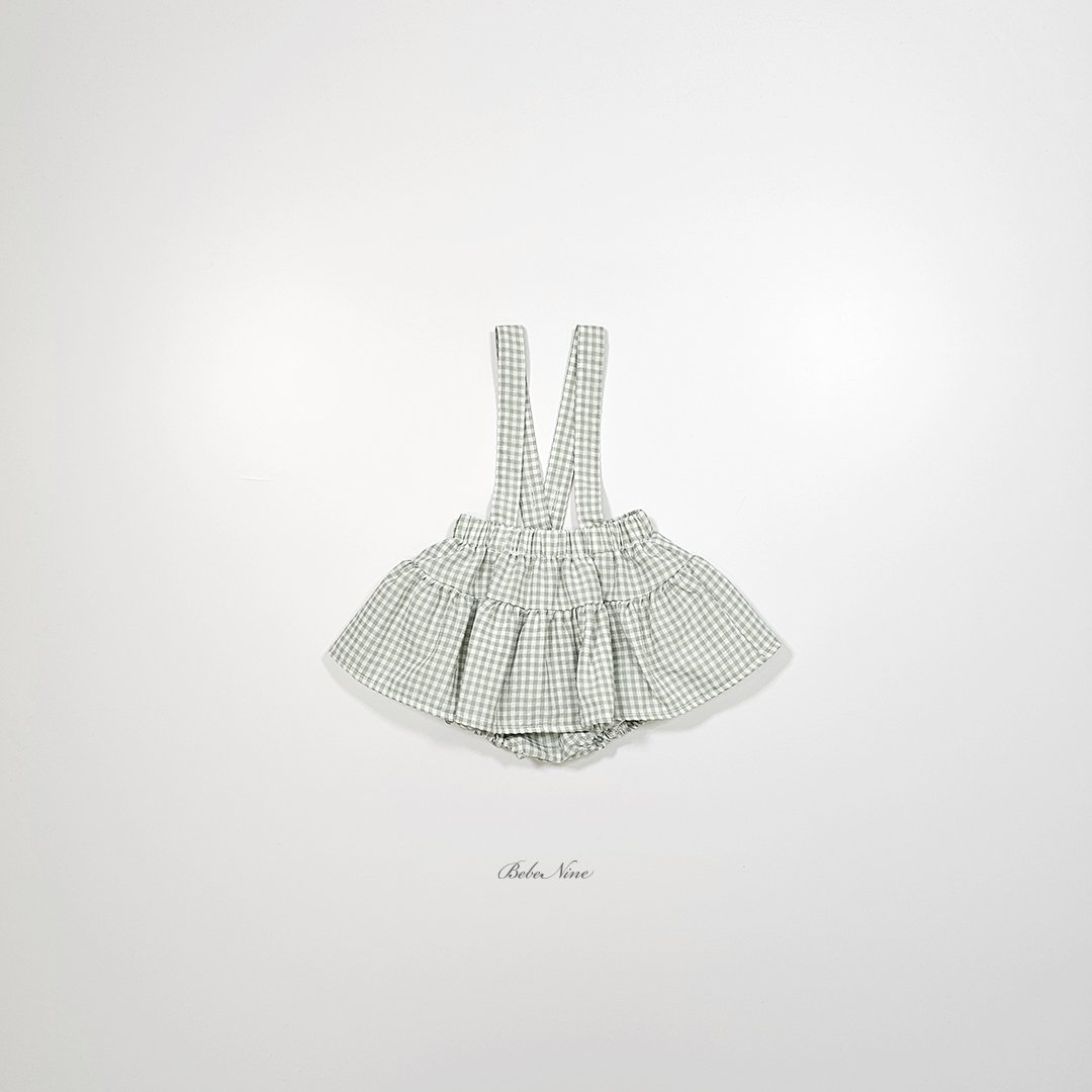☀️預訂 韓國直送☀️🇰🇷Bebenine兩色格紋純棉吊帶包屁裙