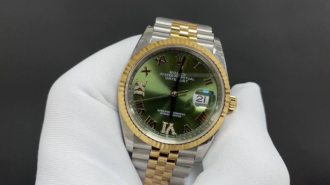 🌐今日推荐 劳力士 日志 白壳 橄榄绿36mm 3235机 顶级品质 出货实拍✈️