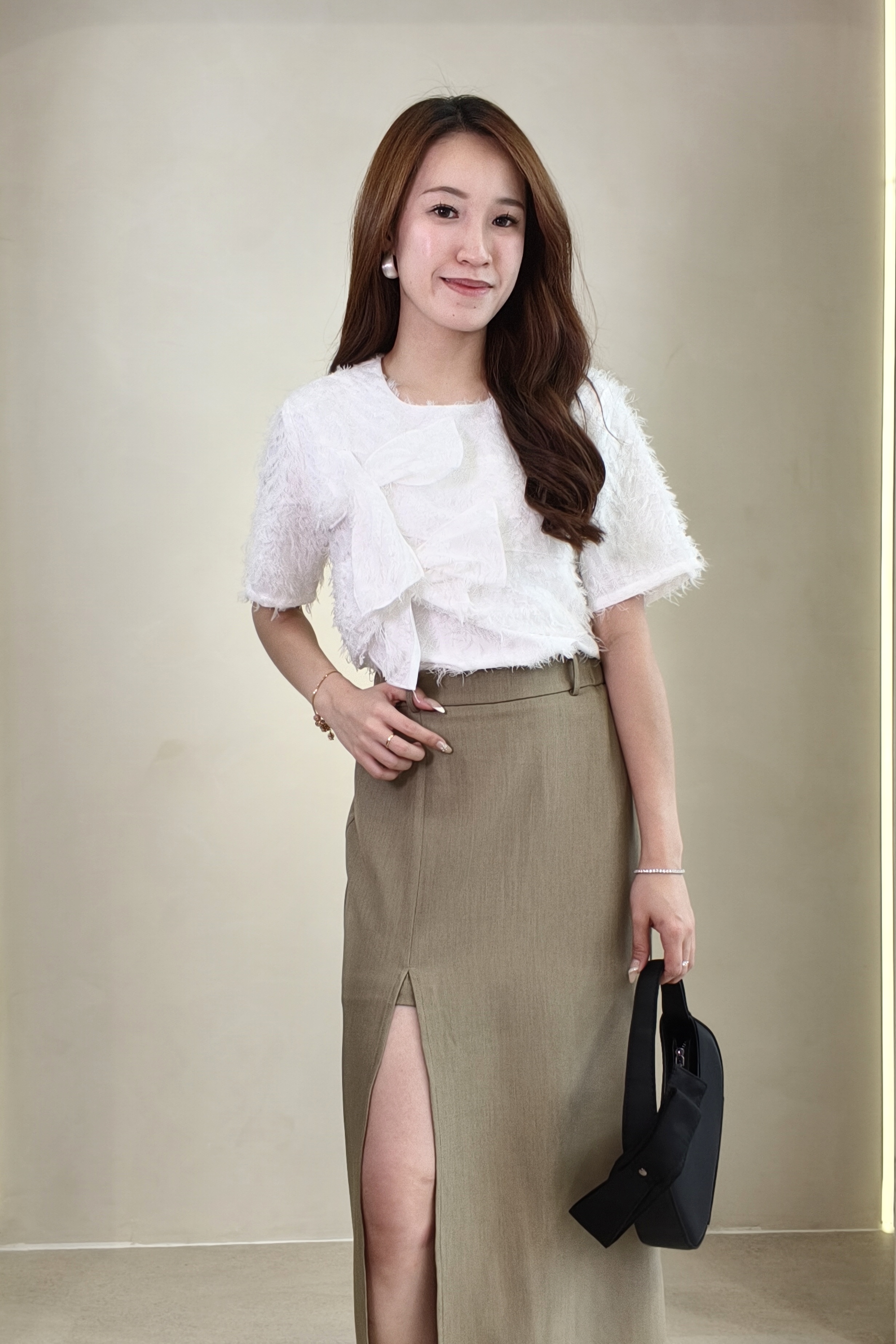 12241098 LinenGrace Front Slit Maxi Skirt