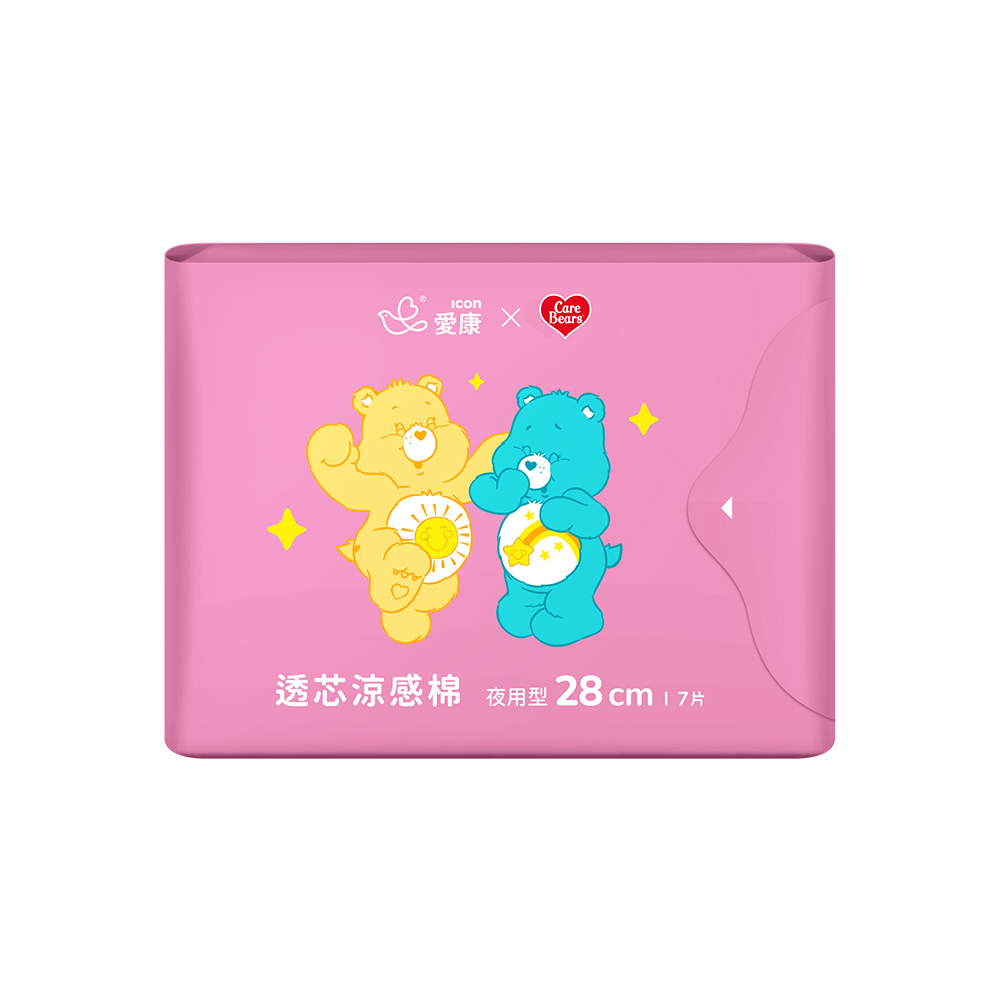 【台灣】CARE BEARS 愛康透芯涼感棉 日用型 24cm（8片）