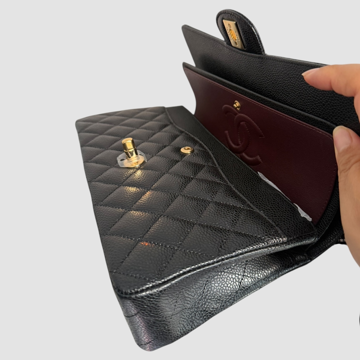 Chanel Caviar CF25 荔枝皮金扣