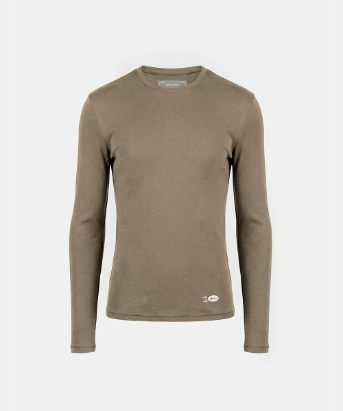 BS Cotton Jersey Fitted Long Sleeve T-Shirt - Tobacco