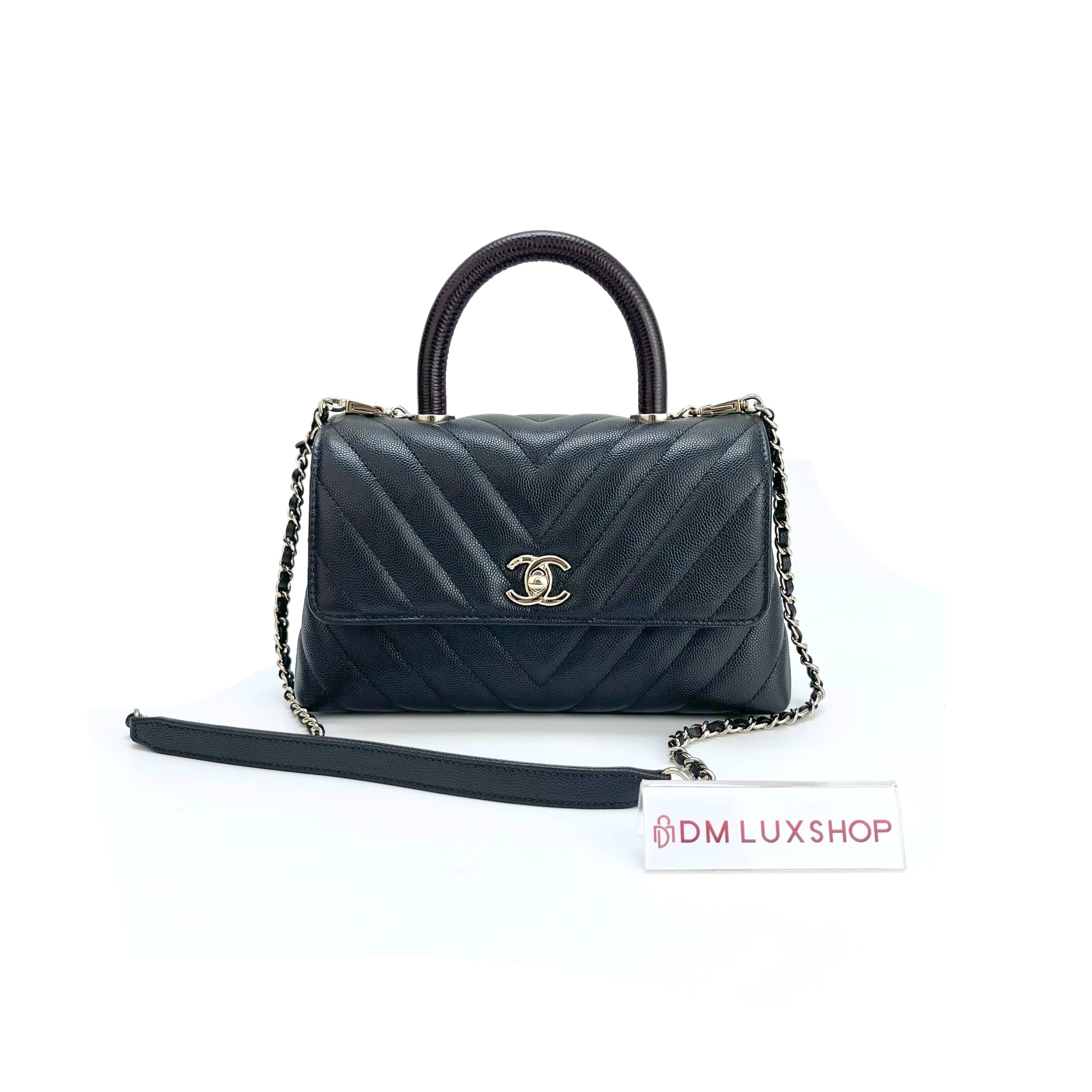 Chanel Black Caviar Small Coco Handle GHW (Serial 30, Y: 2020)