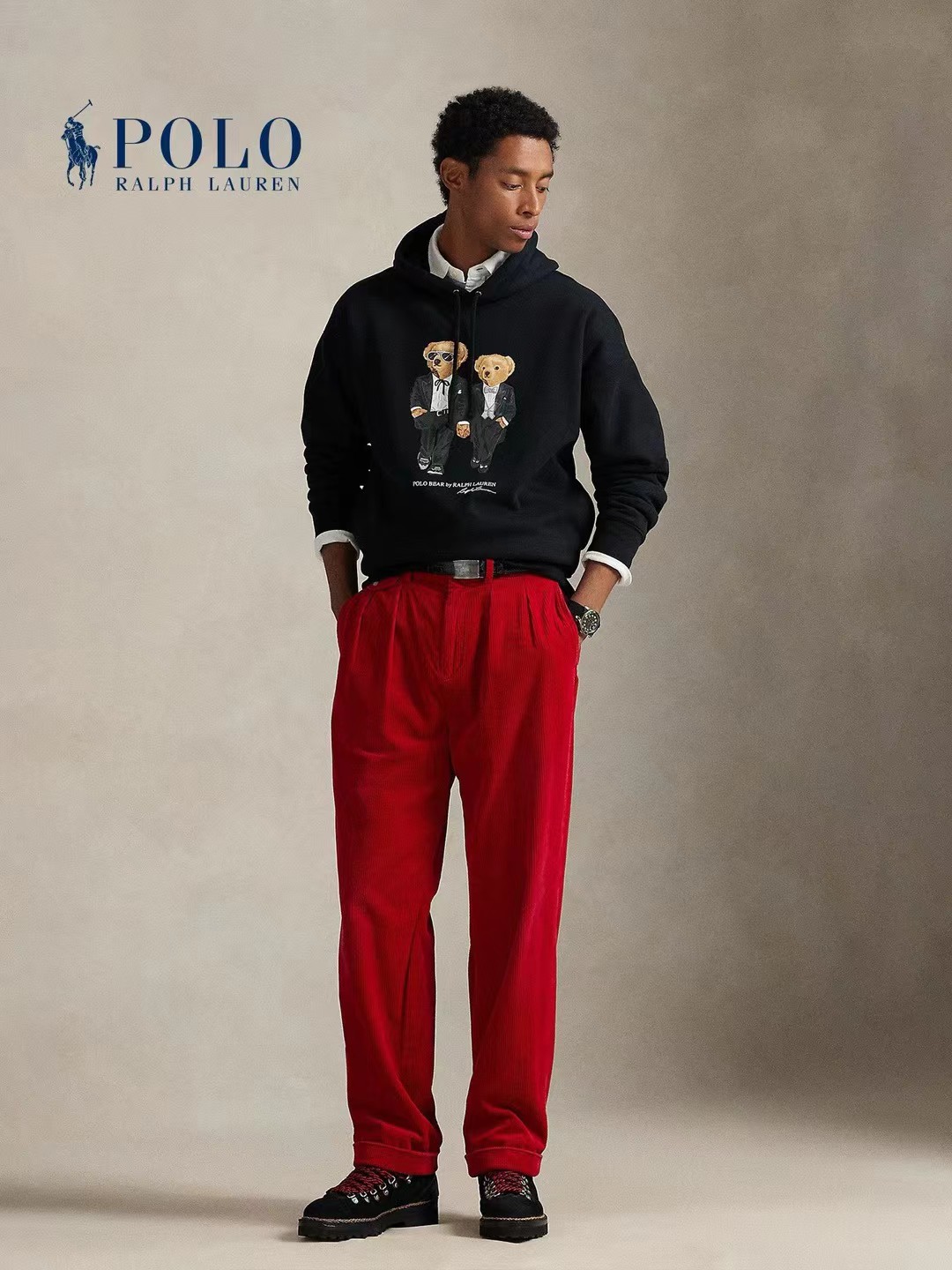 $280件.🐻 原單/P olo R alph Lauren 經典 Bear Hoodie型格紳士熊🐻 × 黑色連帽衛衣