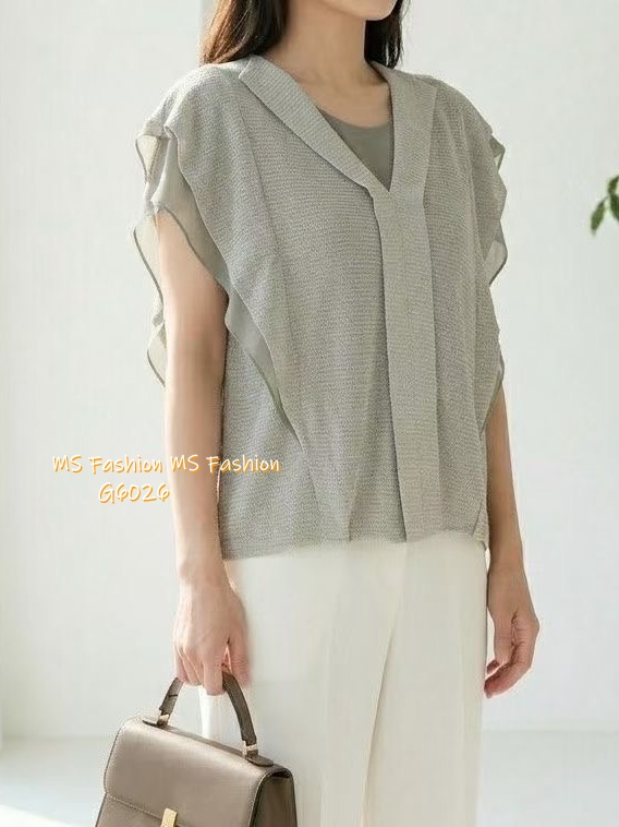 G6026 韓國🇰🇷靚色雙層ruffle top