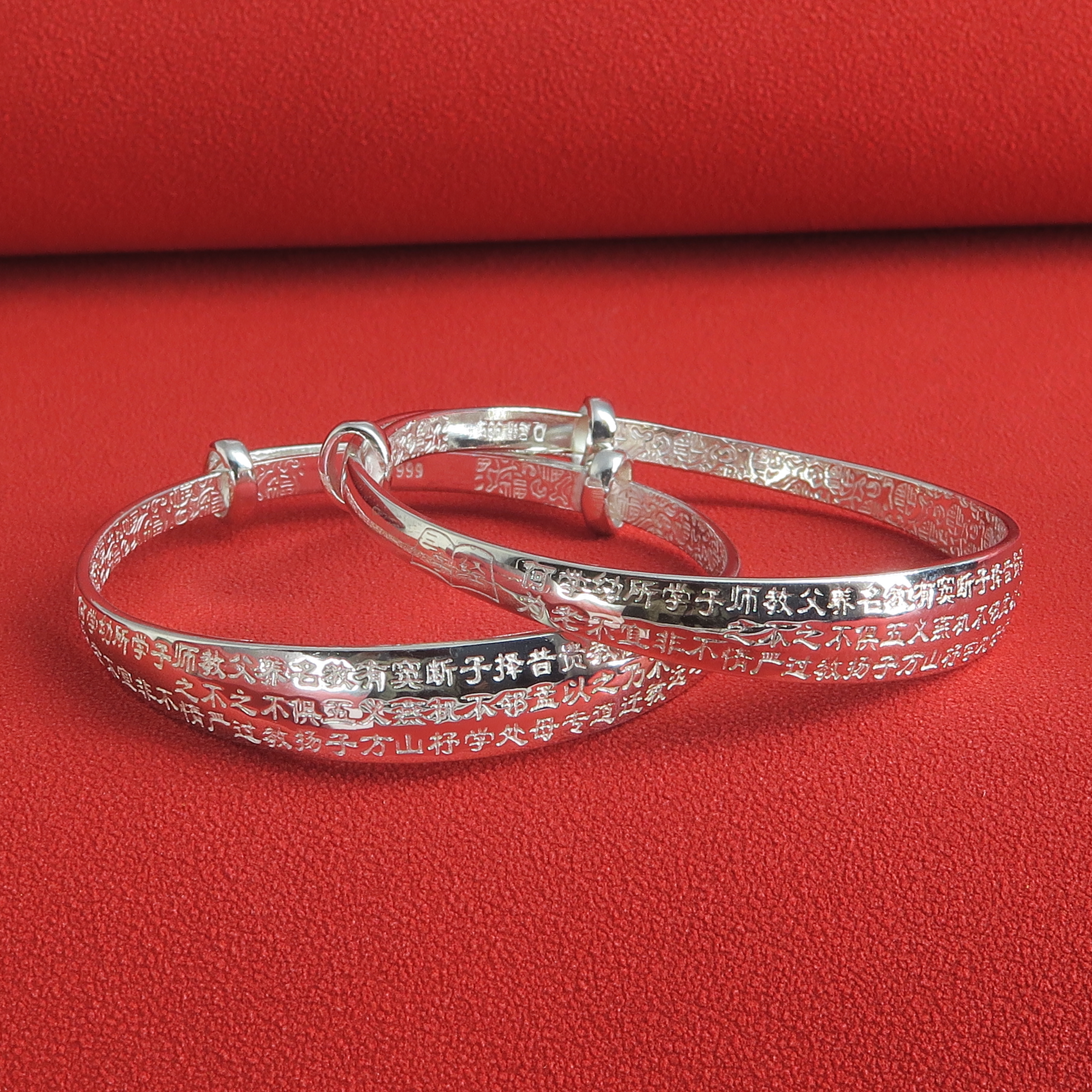 NO.LEG1   （三字經）999純銀童鐲10.3g  