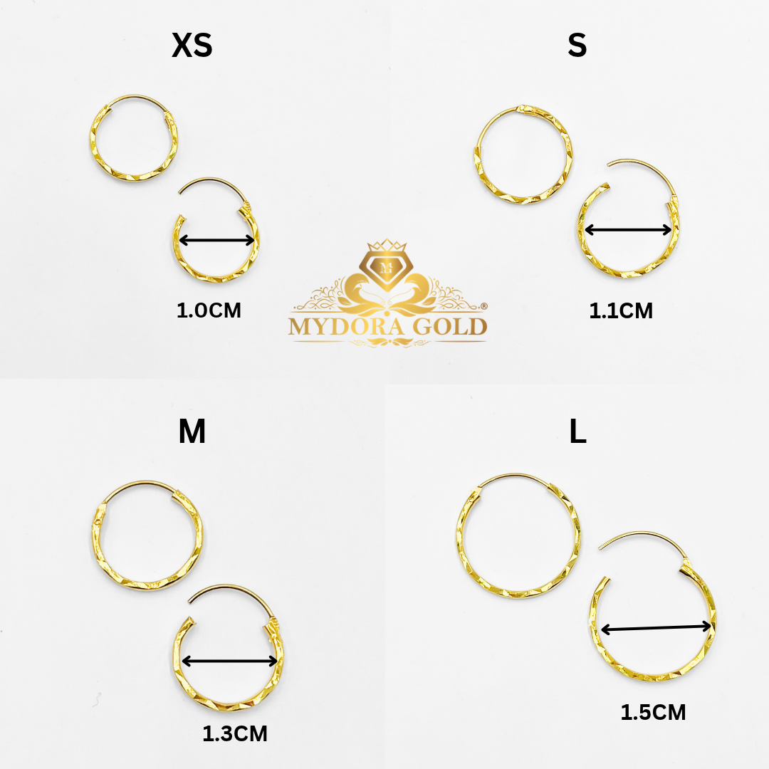 MYDORA Subang Bulat Donut | Fesyen Earrings EMAS 916/22K
