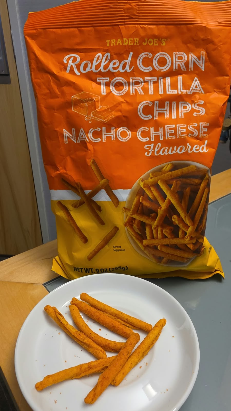 Trader Joe's Nacho Cheese Flavored Rolled Corn Tortilla Chips