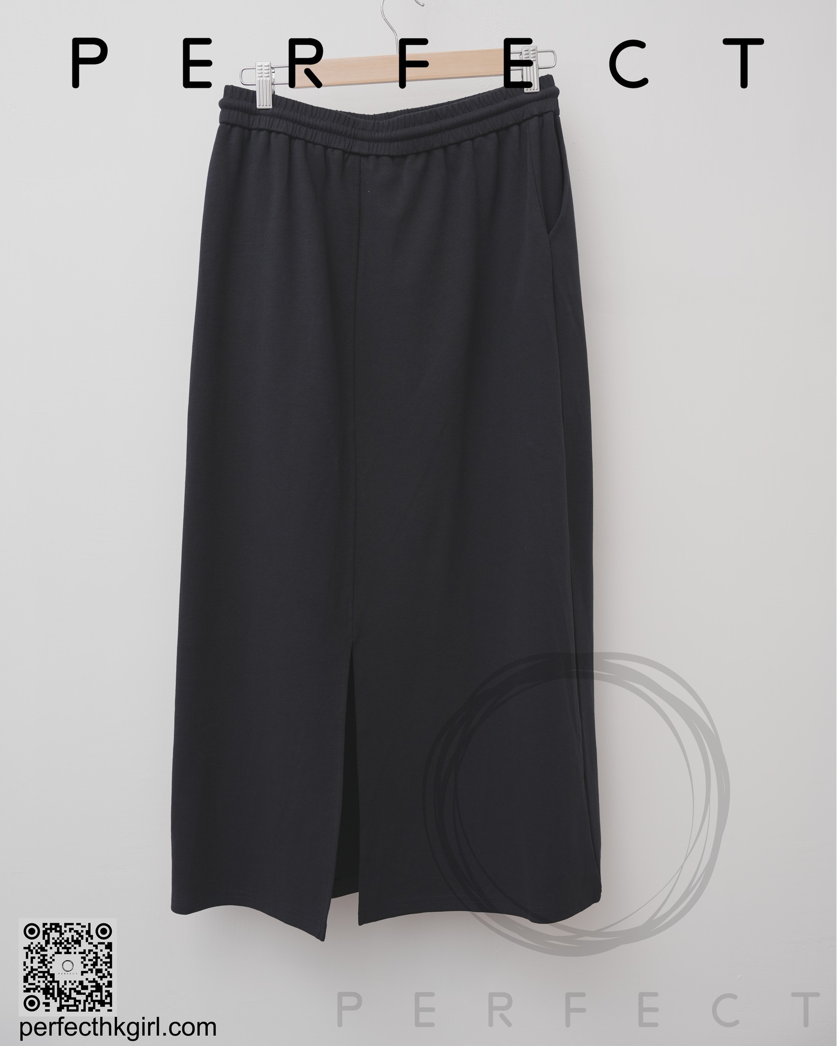 S0026顯瘦不黏毛免燙修形裙 （氣質藏藍色）