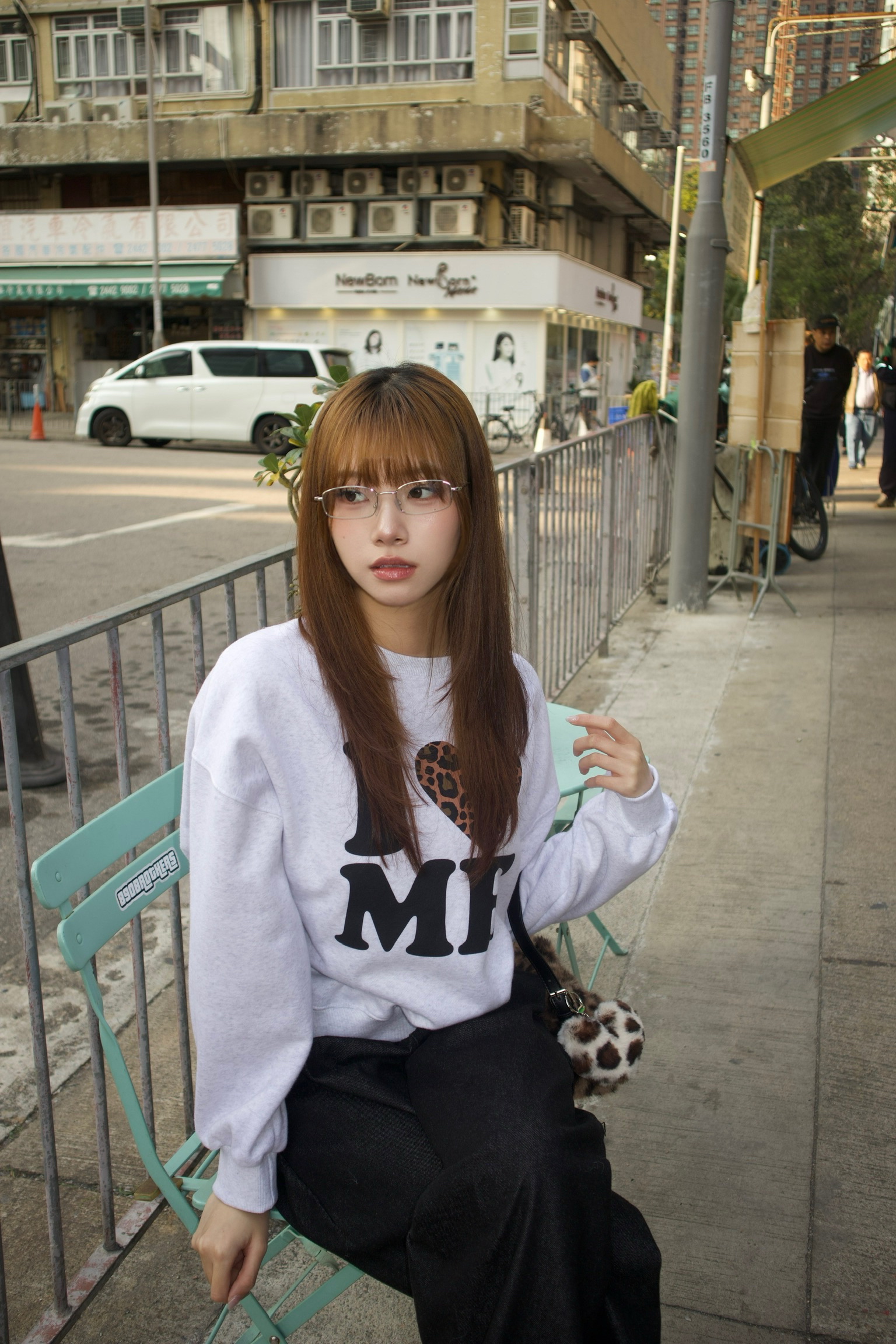 已售罄❌韓國I ❤️ ME豹紋心心衛衣(薄絨毛質地)