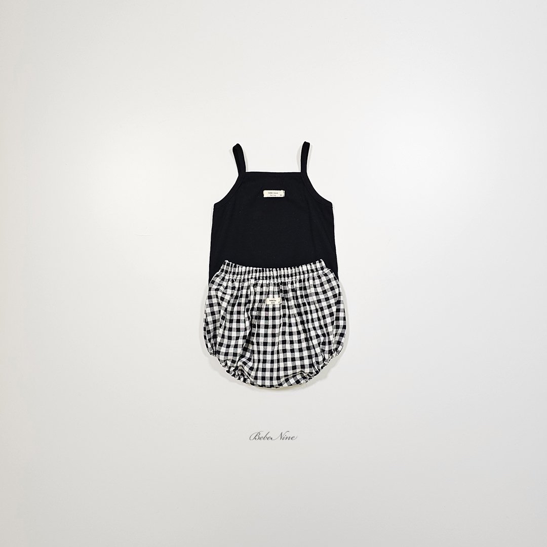 ☀️預訂 韓國直送☀️🇰🇷Bebenine三色標籤吊帶背心格紋上下套裝