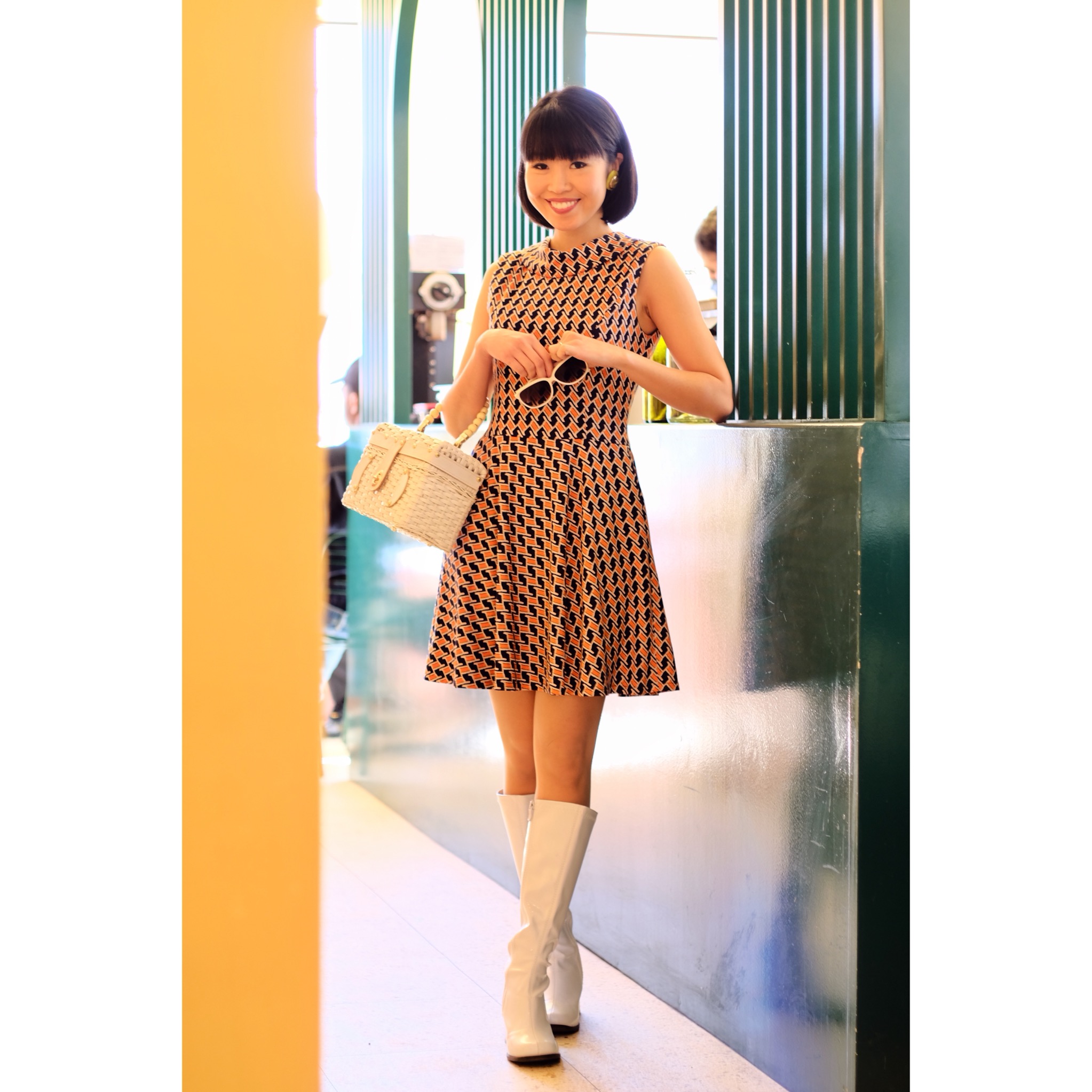 (Ready-made)1960s Inspired Orange Icon Go Go Dress - Vest (FM157)