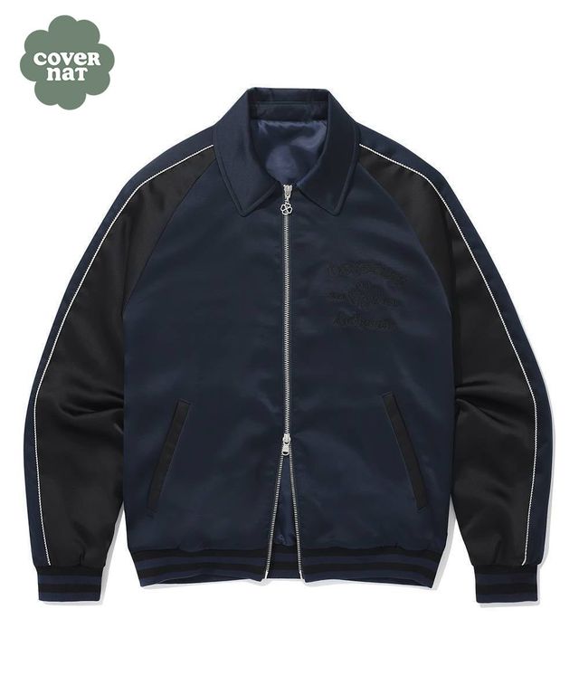 ジャケット COVERNAT Woman Arch Cloverheart Sukazan Jacket Navy CO2401JK COVERNAT Woman Arch Cloverheart Sukazan Jacket Navy CO2401JK