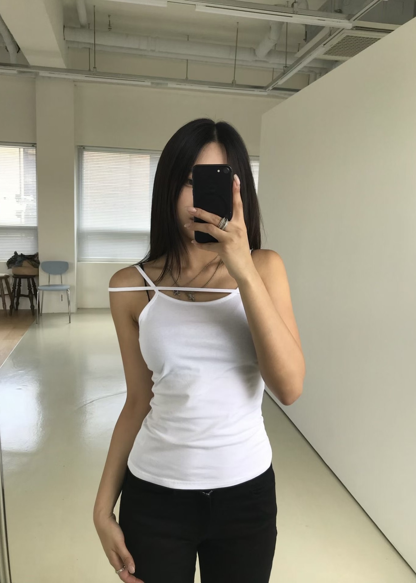 Asymmetrical Strap Tank Top
