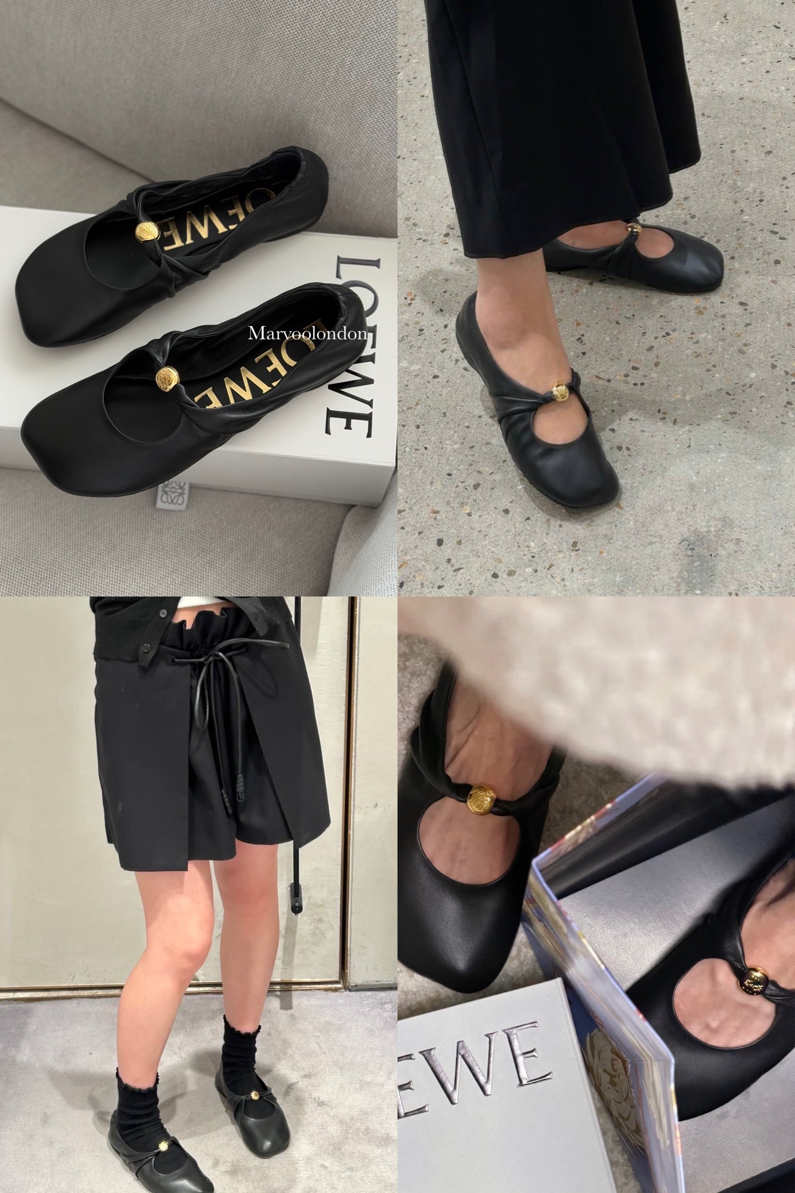 限時優惠✨訂貨🍒Loewe pebble 小金鈕芭蕾舞鞋 Size 35/36/37/38/39/40/41