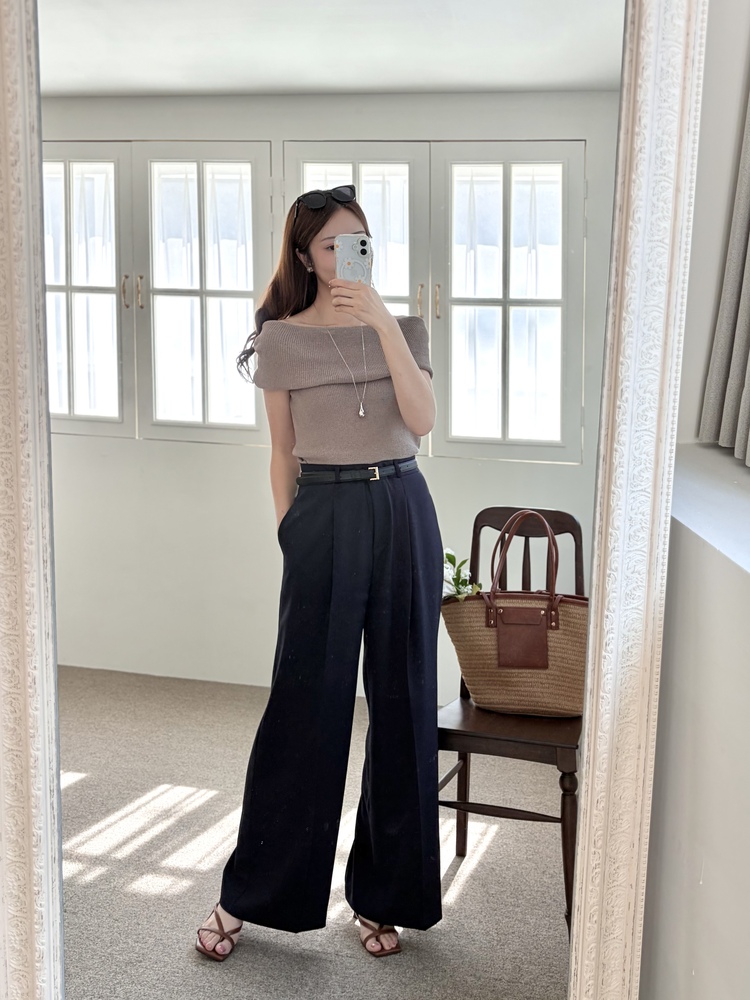 Linen Off Shoulder Top (Mocha)