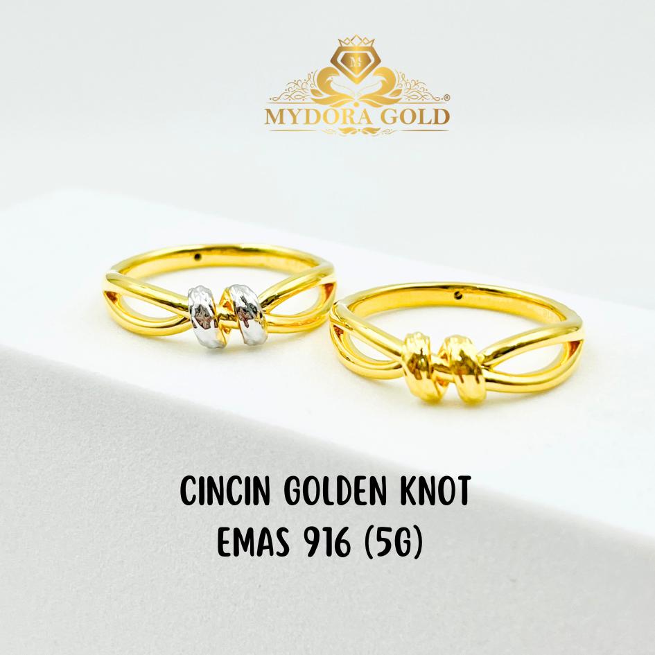MYDORA Cincin Golden Knot (5G) l EMAS 916/22K