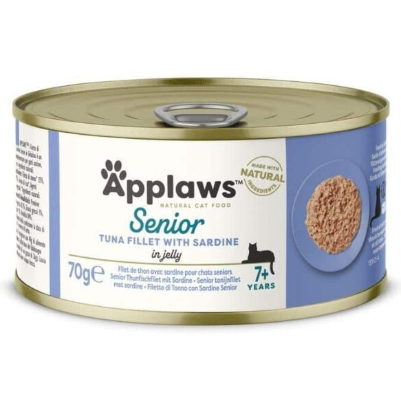 (現貨即取)Applaws Senior in Jelly 吞拿魚+沙甸魚 全天然老貓罐頭 70g