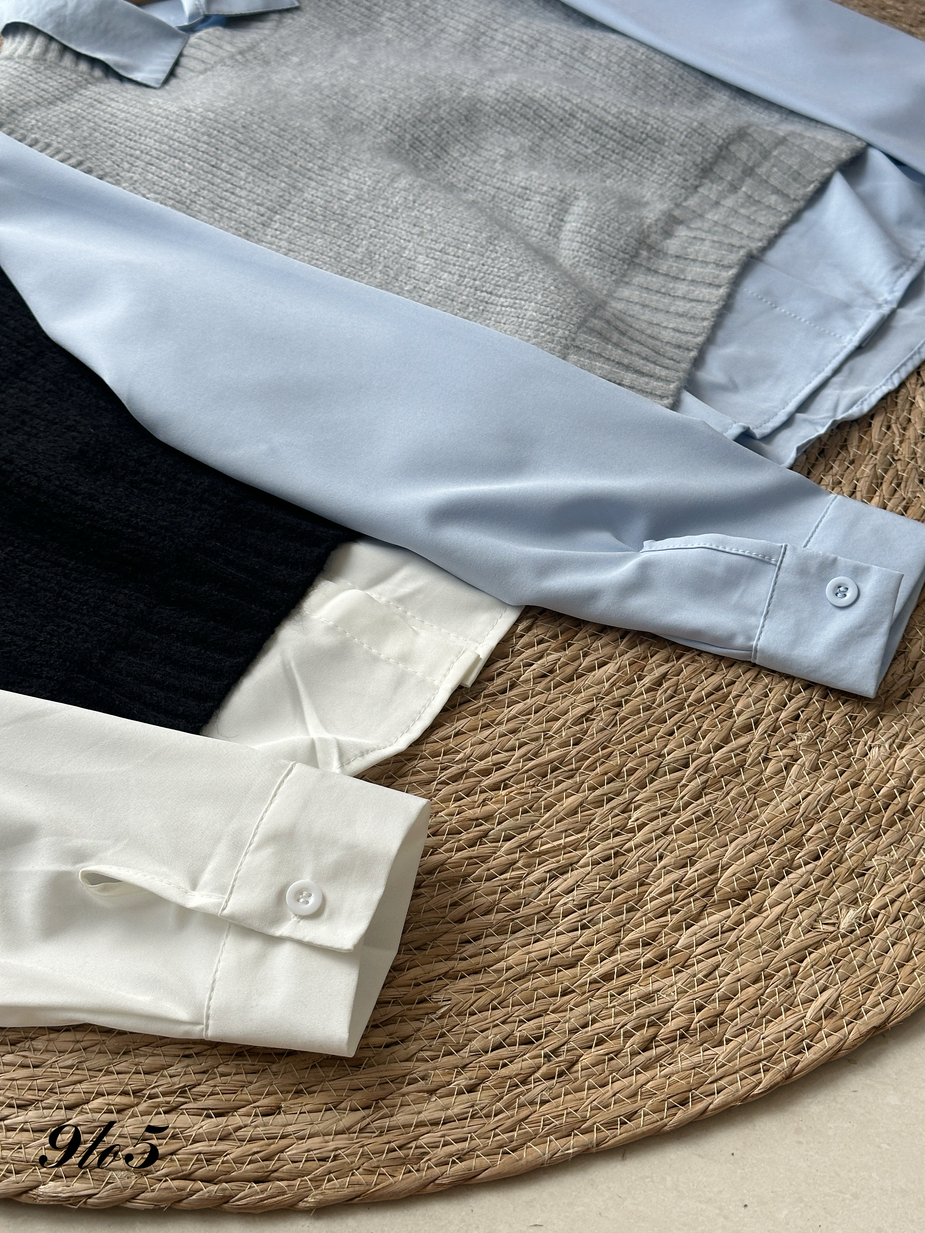 T4116 Knit Vest with Shirt Matching Set - 3 Colors 