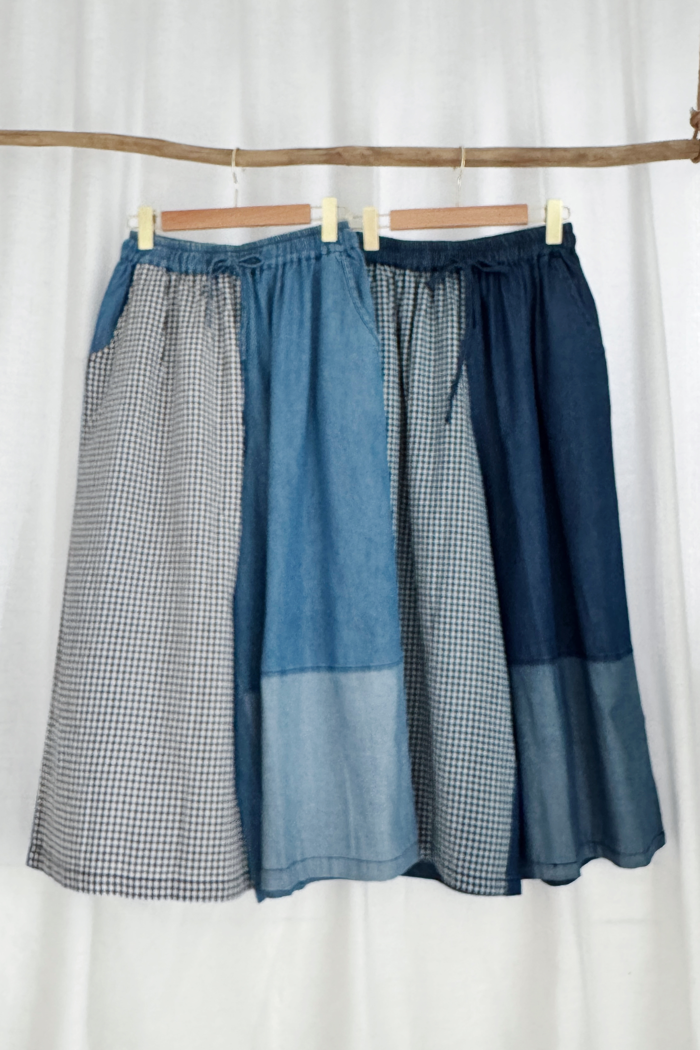 设计感丹宁拼接宽松长裤