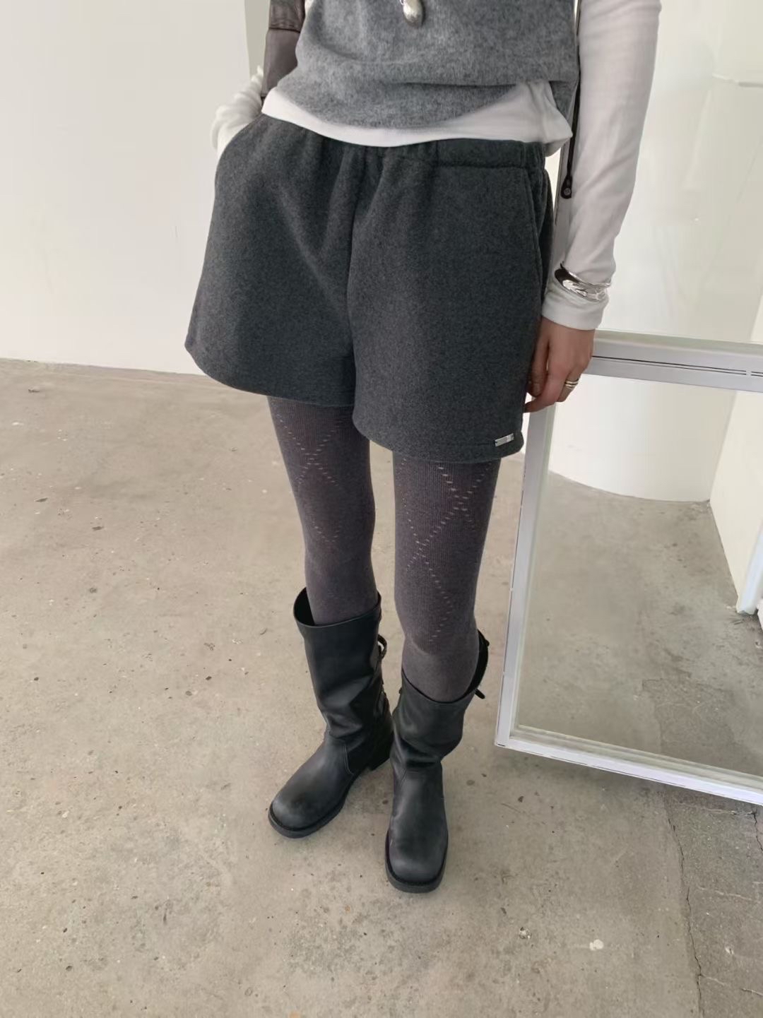 休閑絨毛短褲(三色入)