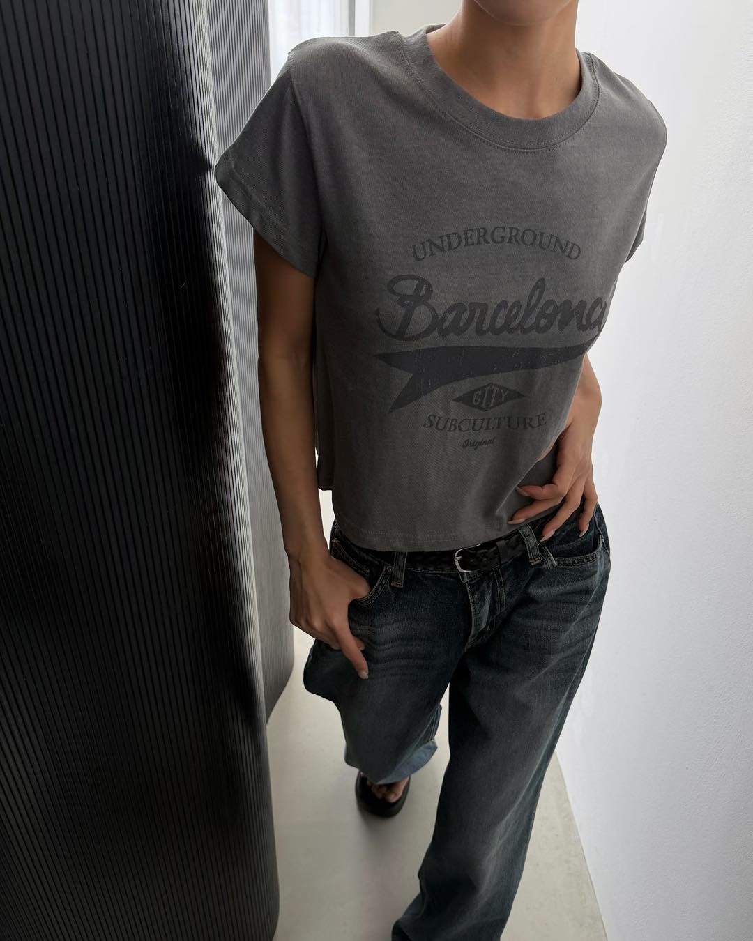 簡單易襯短身Tee 