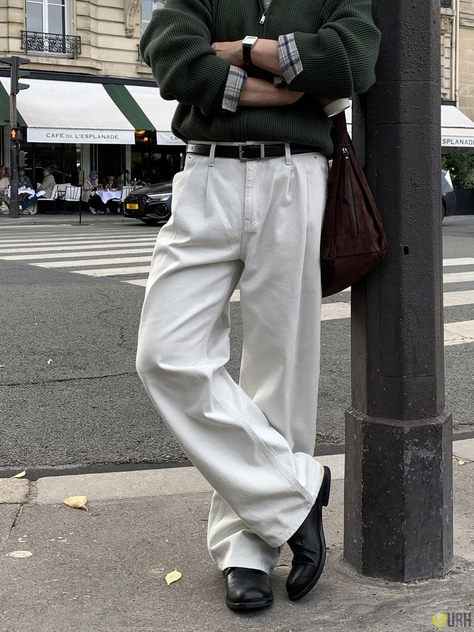 【100%保證韓國直送】經典雙摺飾立體感寬鬆長褲 Signature Essential Two-Tuck Wide Pants RL114598