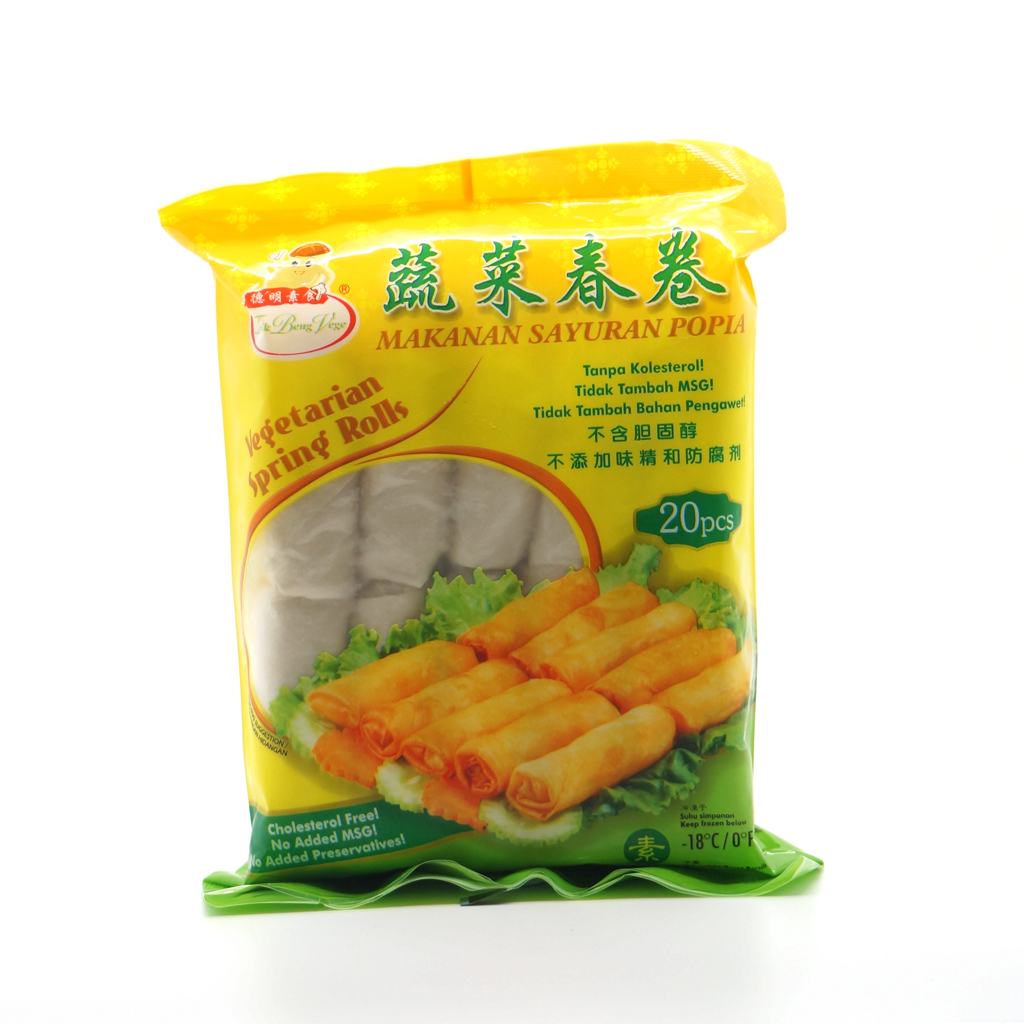 德明-素蔬菜春卷(20pcs)(純素) 400g/ Vegetarian Spring Rolls(20pcs) (Vegan) 400g 