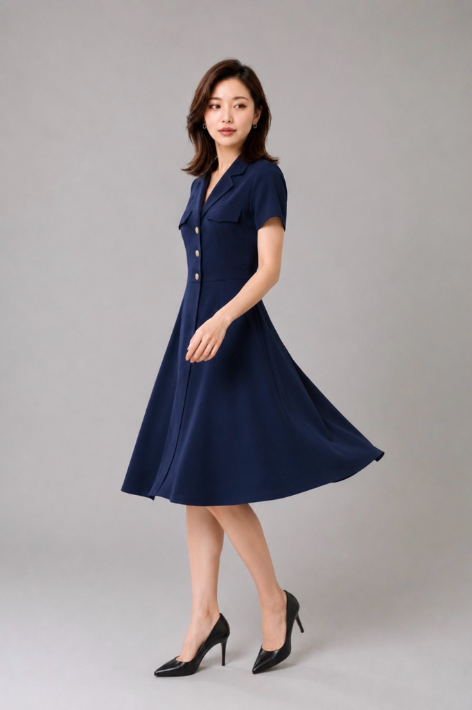 31198 Aurora Grace Belted Midi Dress
