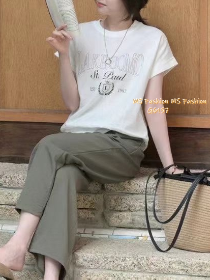 G6157 韓國🇰🇷靚靚字母摺袖top