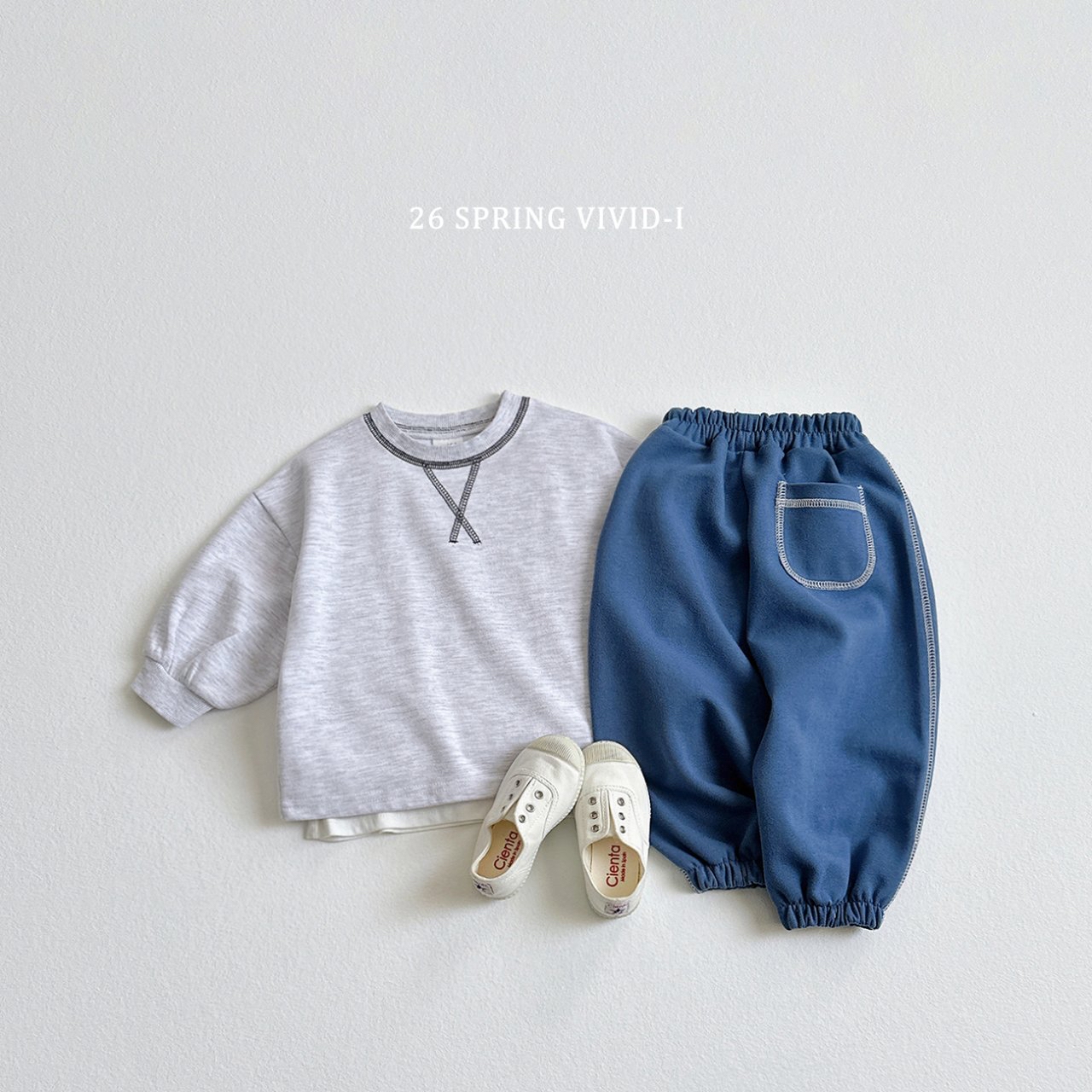 🌸預訂 韓國直送🌸🇰🇷VIVIDI三色撞色縫線寬鬆衛衣