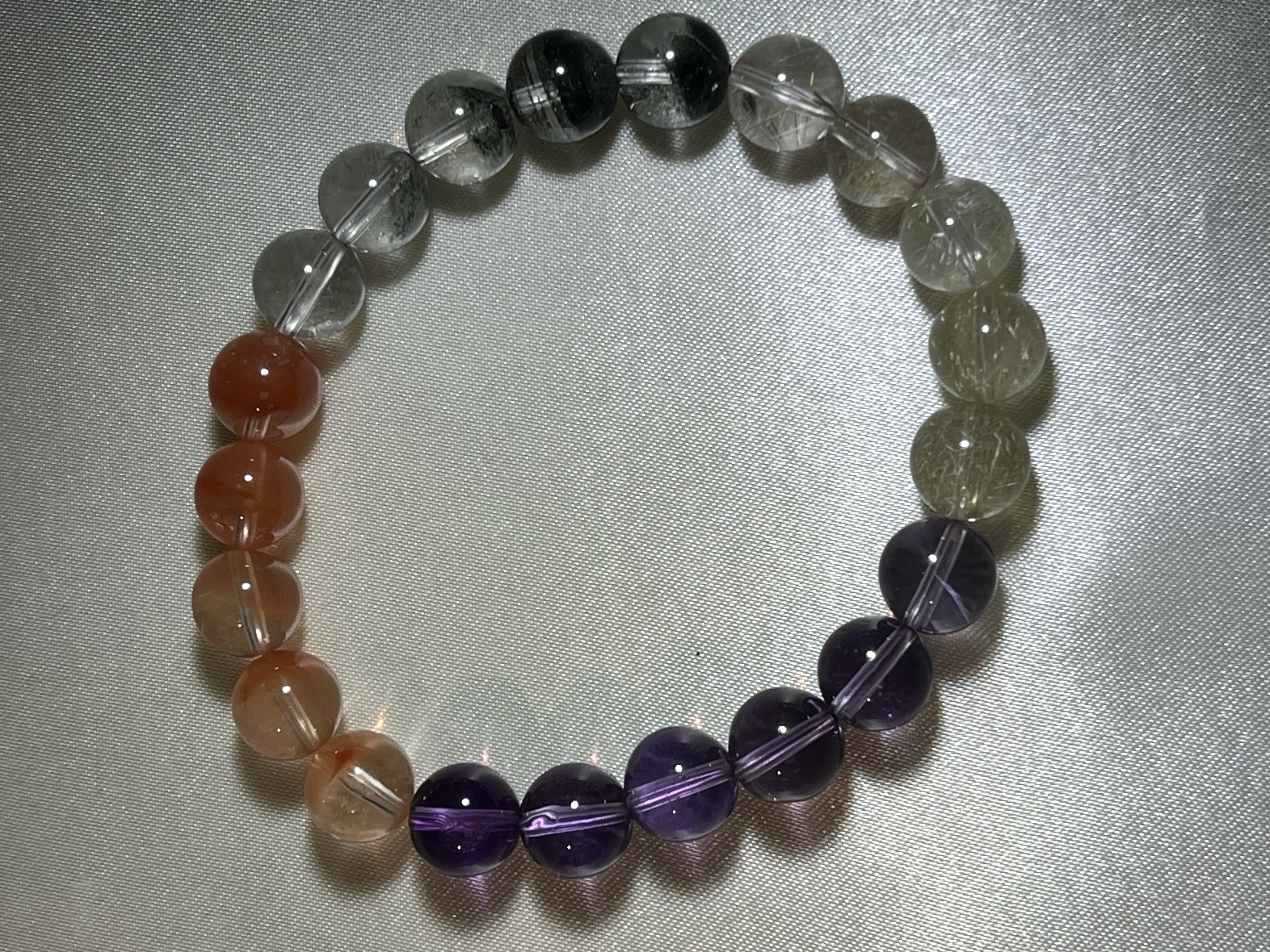 多寶水晶（鈦晶、紫超七、紅兔毛、綠幽靈）9m+