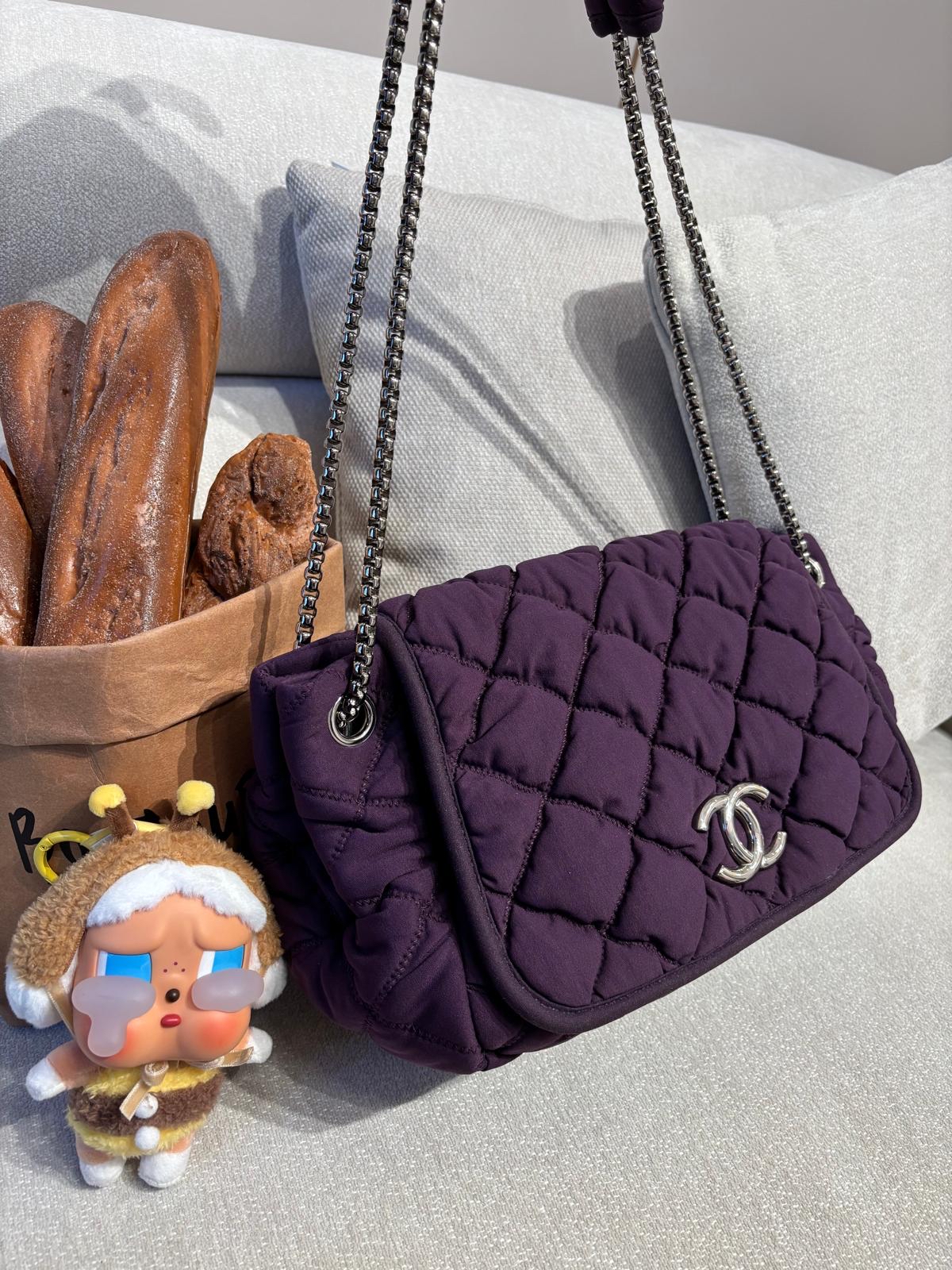 Chanel bubble flap bag 紫色銀扣 100%Authentic ,95%new ✅card✅dust bag 