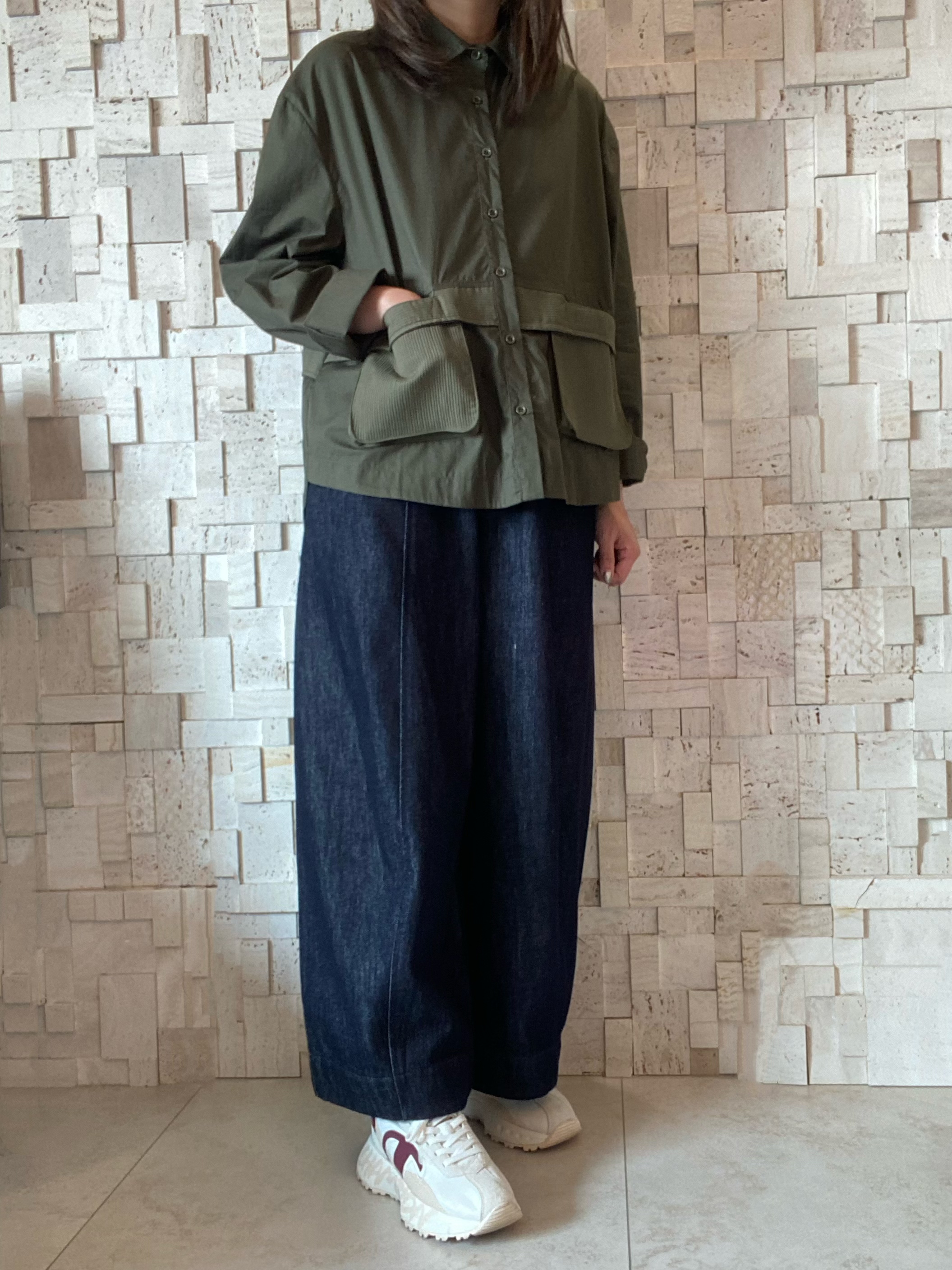 #2073 闊身雙袋恤Top 