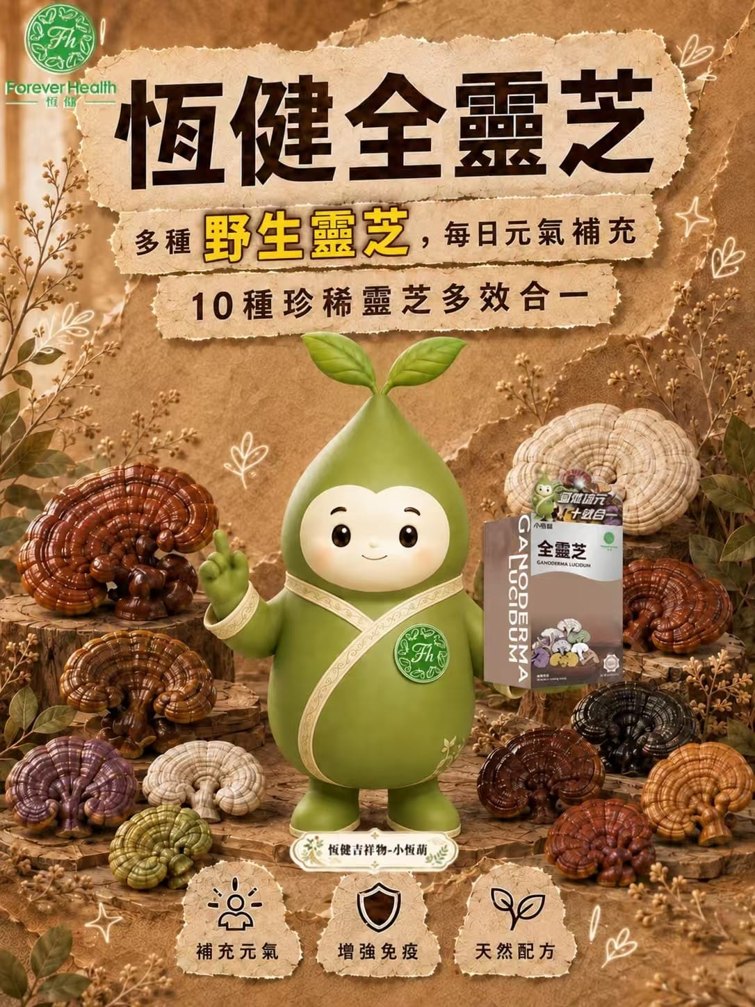 恆健~野生全靈芝(288一盒 268買三平均價)