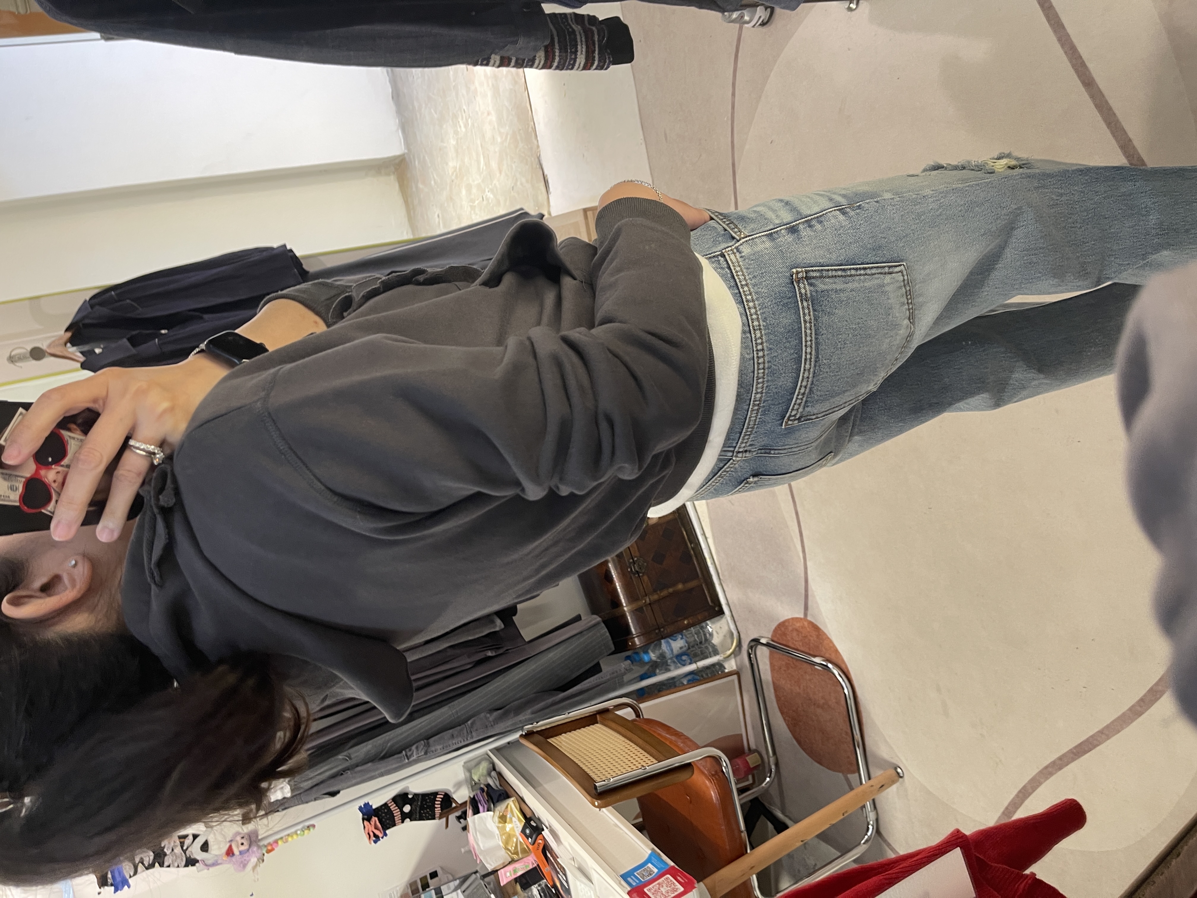 Ruffle soft cotton zip-up