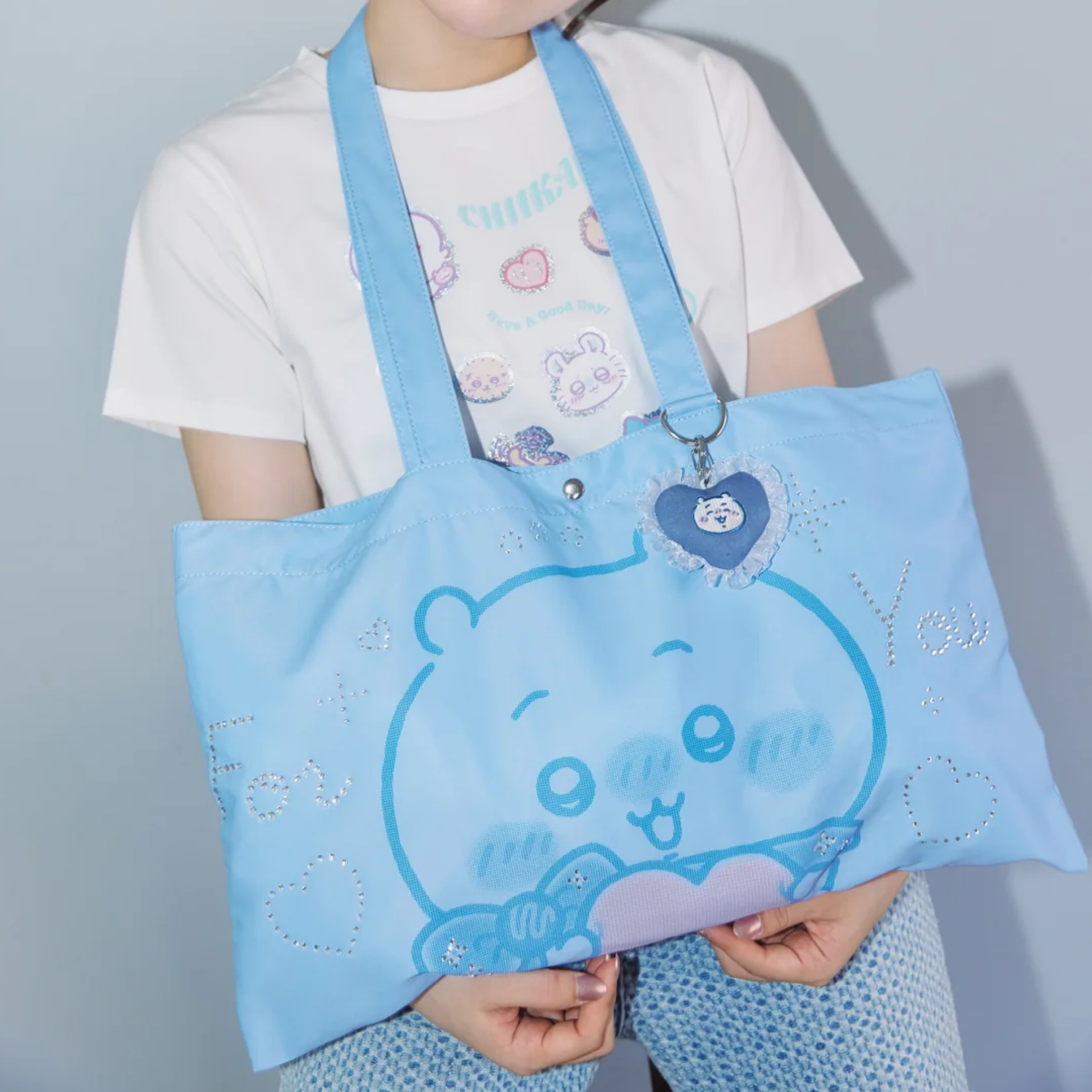 日本預訂📍Chiikawa貼鑽橫款Tote Bag 不包郵