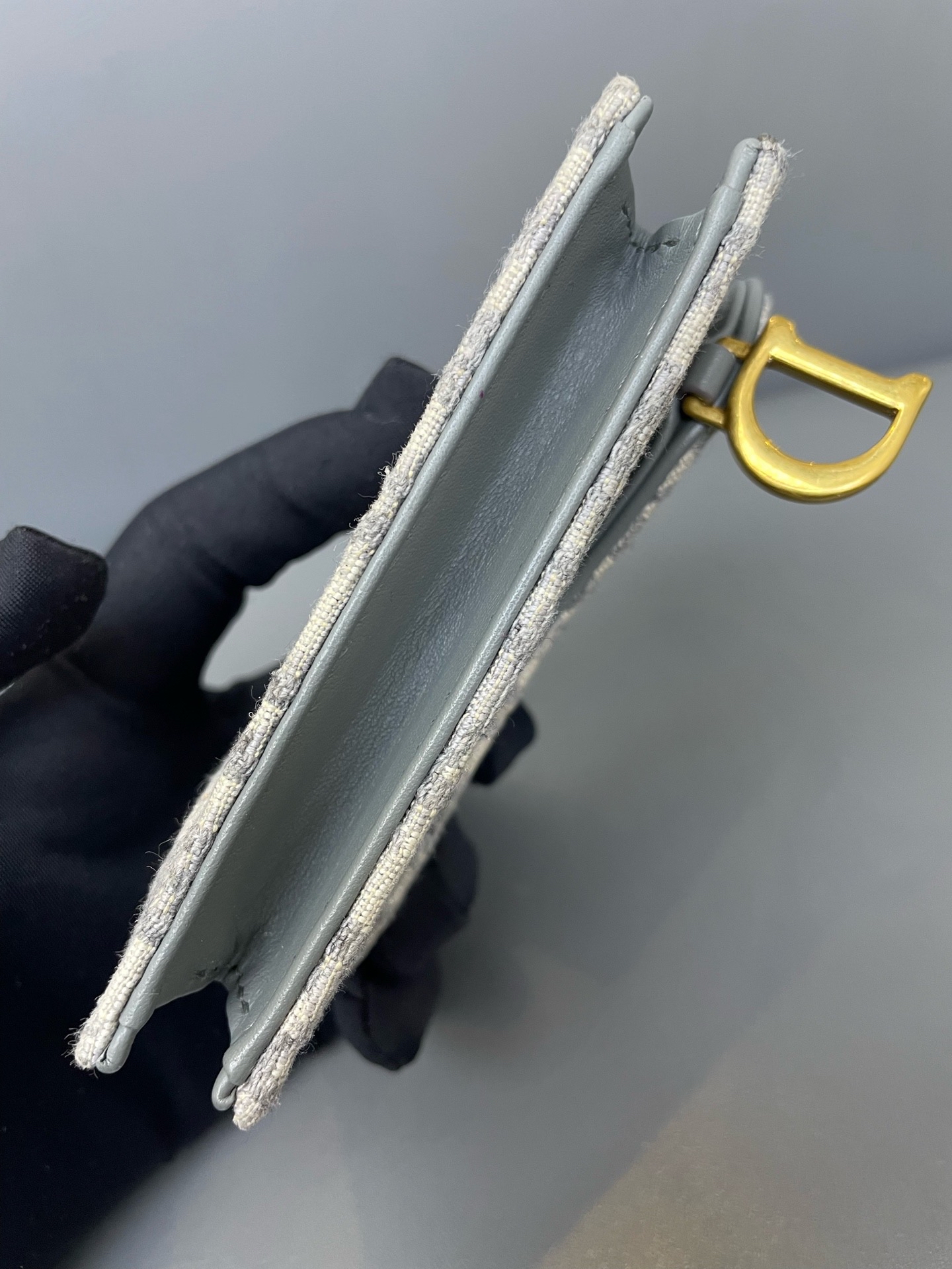 【預訂貨品】Dior經典灰色帆布卡包