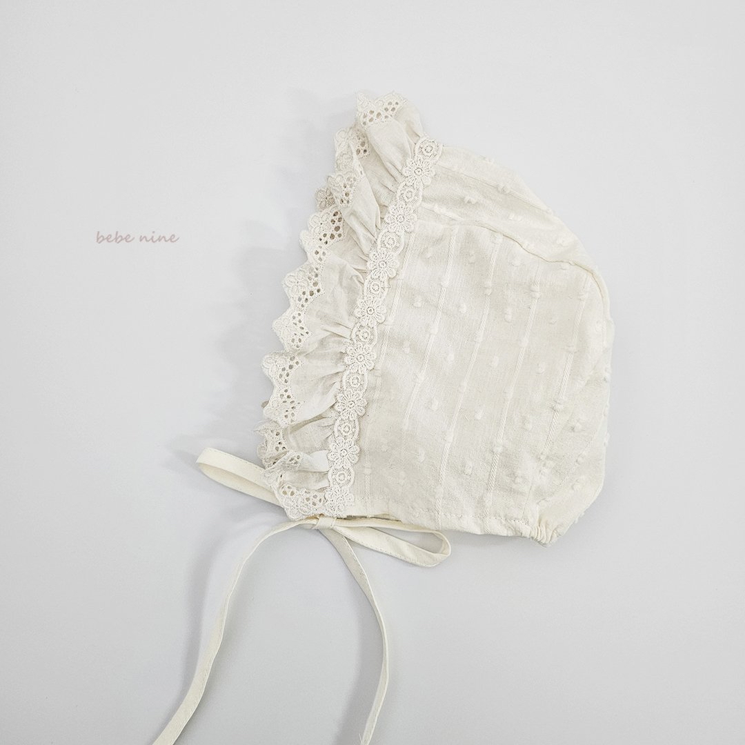 🌸預訂 韓國直送🌸🇰🇷Bebenine蕾絲荷葉花邊包耳帽