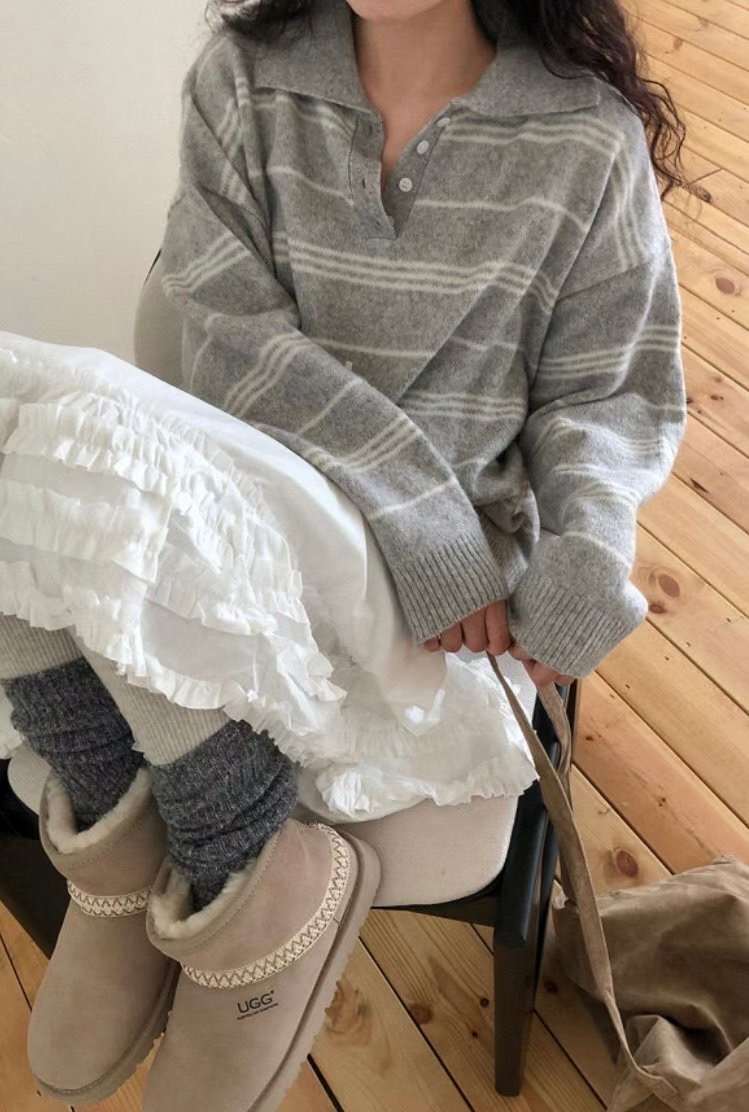 [舒適不拮肉!]日常翻領羊毛毛衣(八色入)