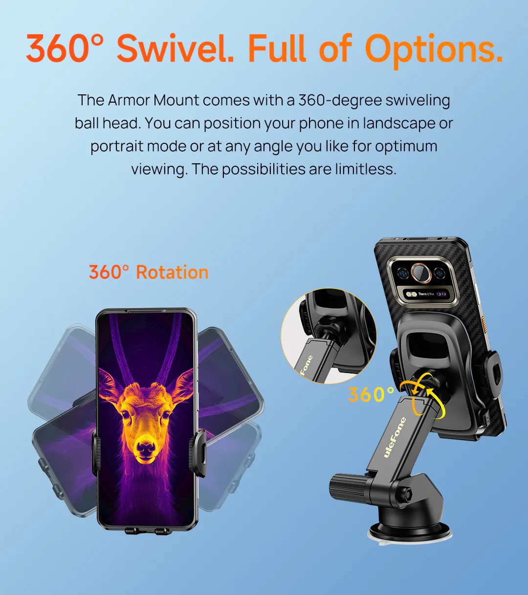 Ulefone Armor Mount Next-Gen Versatile Phone Holder 吸盤式車用手機支架 二代