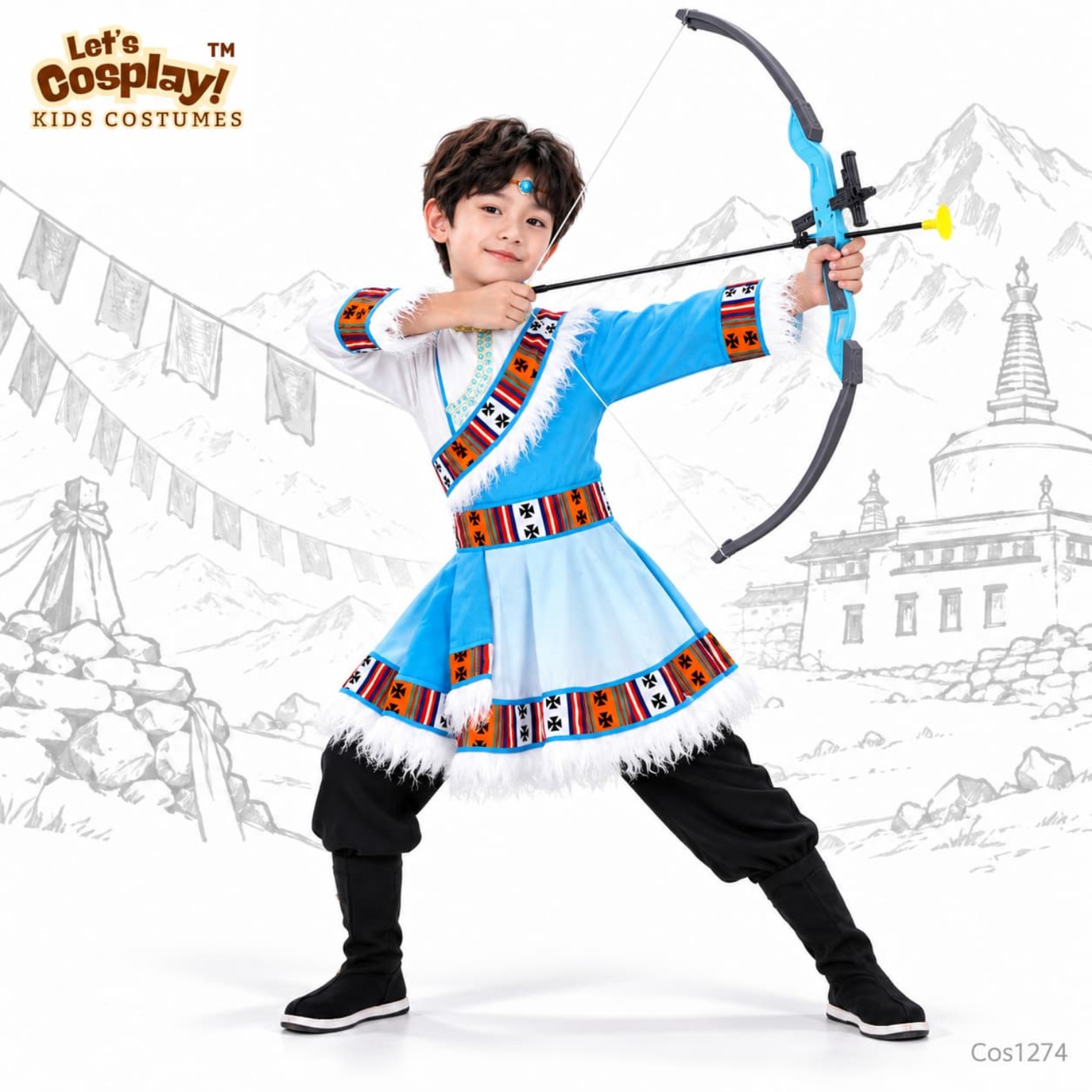 兒童藏族民族服裝 Tibetan Costume 射箭角色扮演 中華文化日 Lets Cosplay COS1274