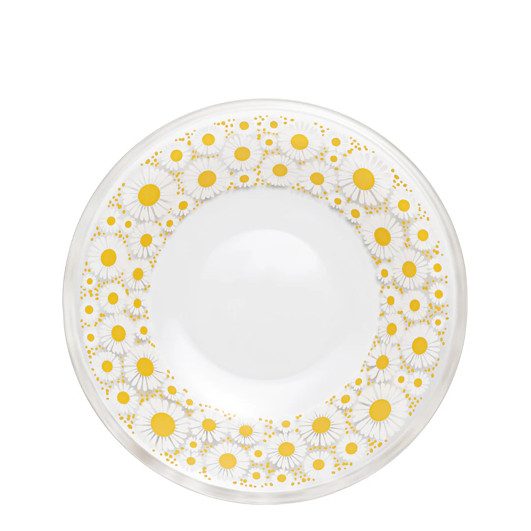 復古風印花玻璃碟-黃色