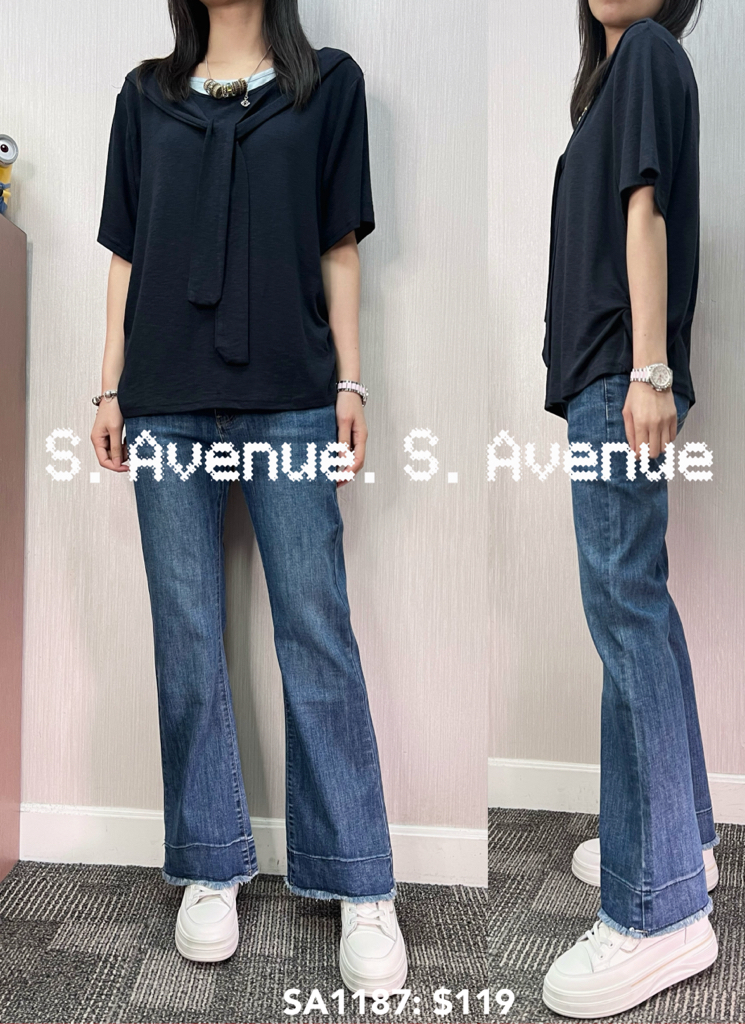 SA1187: 短袖假巾假兩件tee,