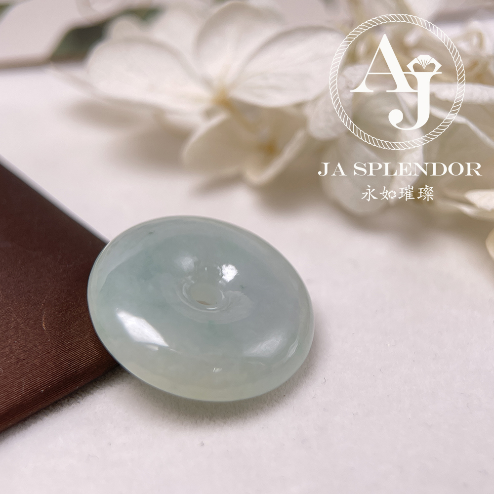  JN-181 天然翡翠A玉 冰潤飄綠平安扣